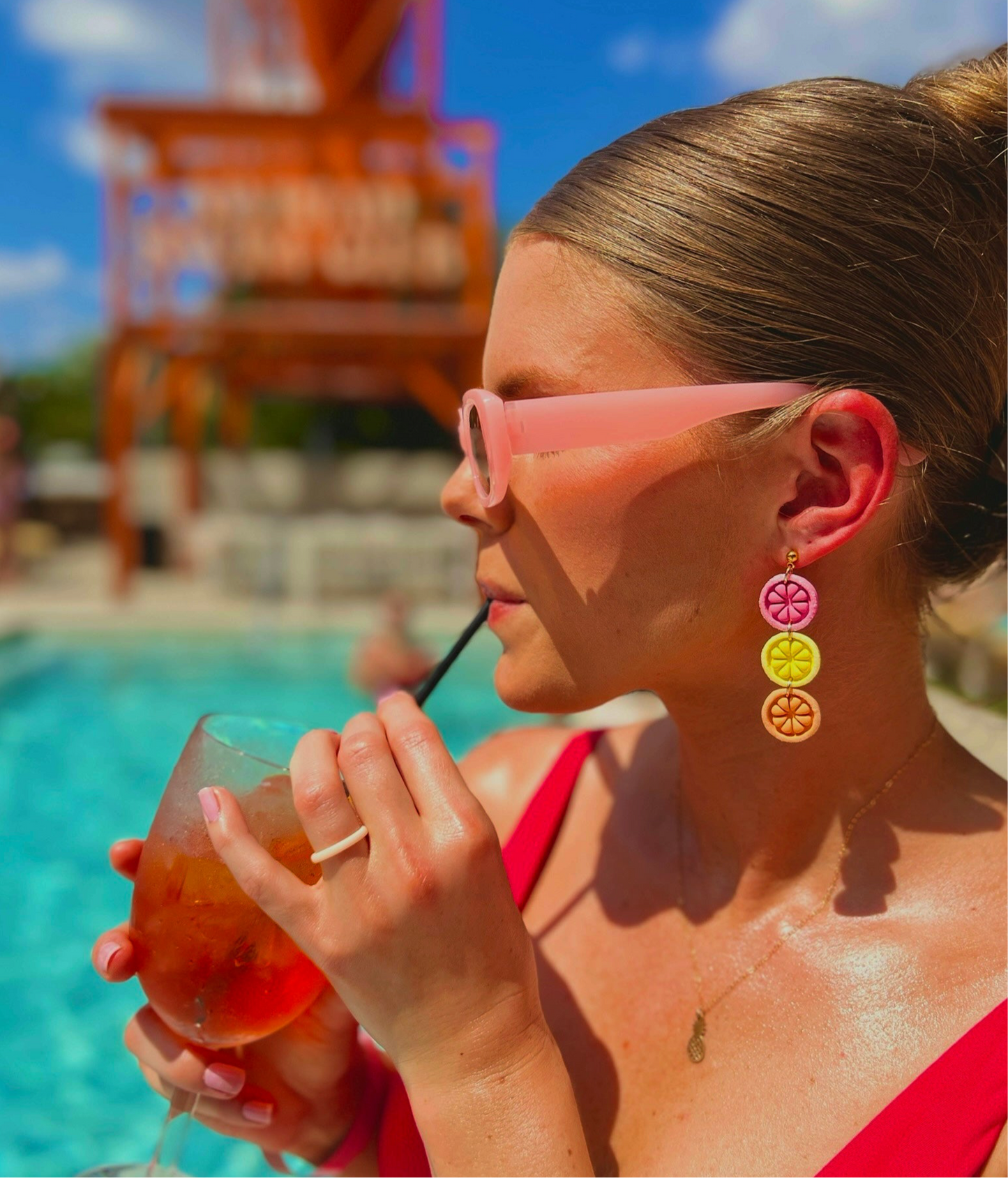 The Citrus | Orange Slice Clay Earrings