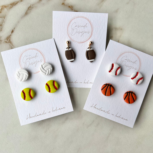 The Baller | Sports Stud Earrings - Set of 2