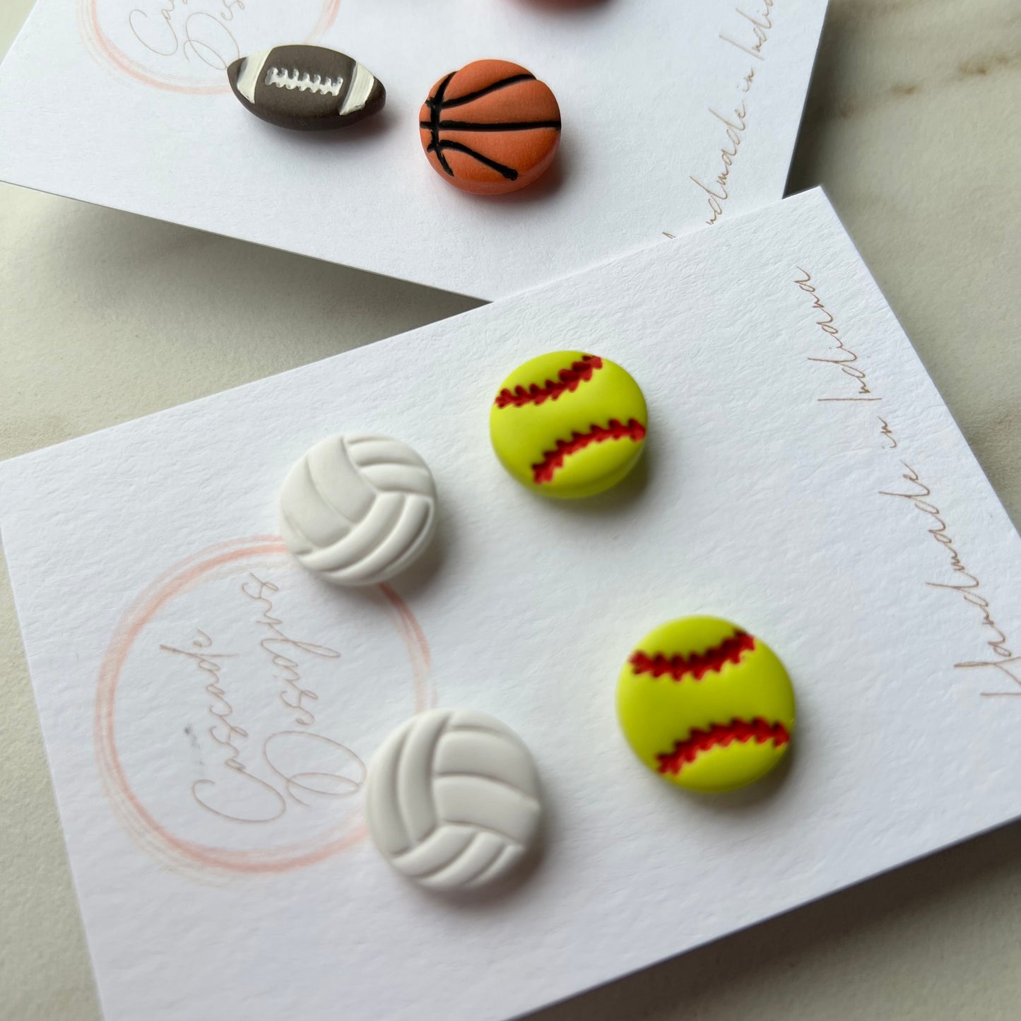 The Baller | Sports Stud Earrings - Set of 2