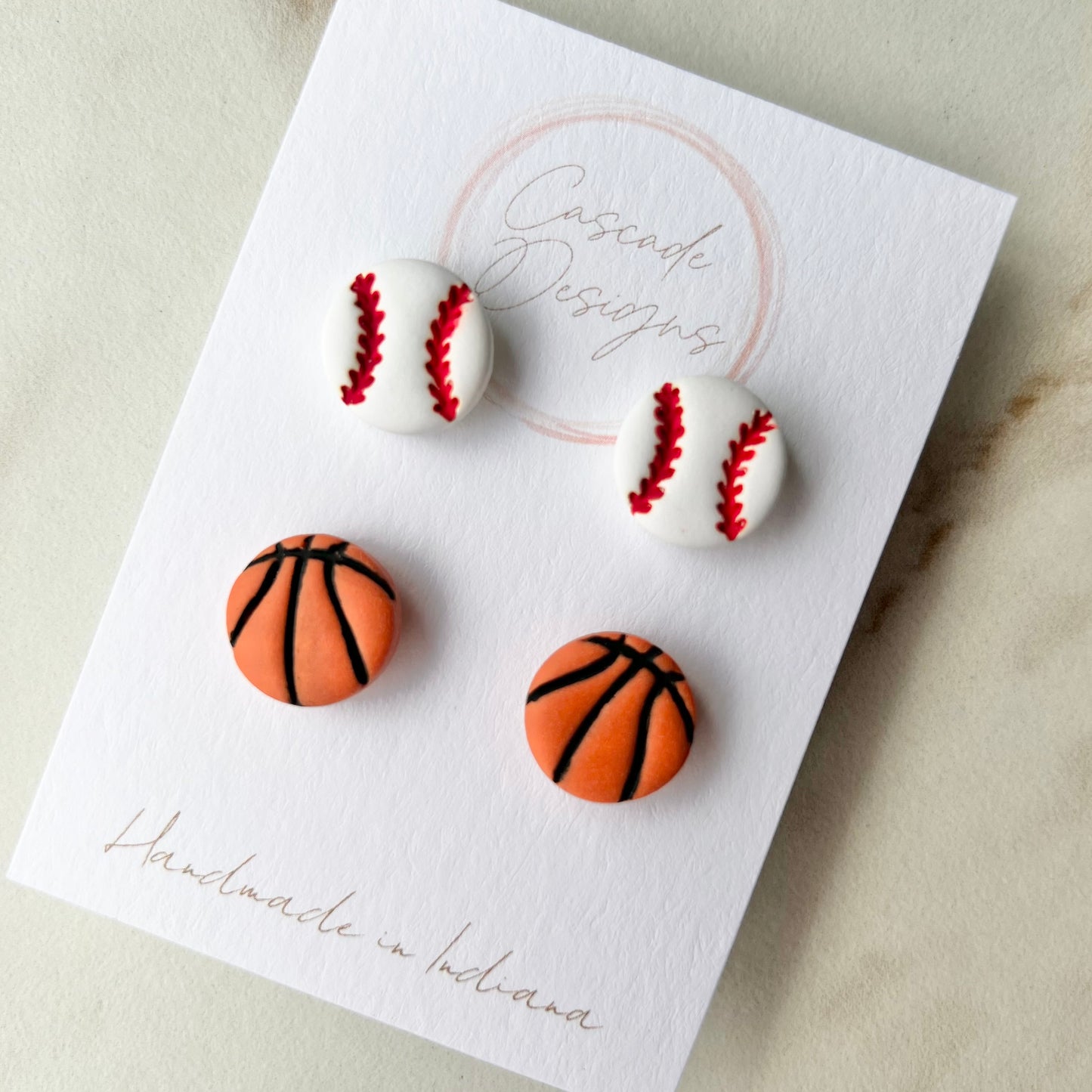 The Baller | Sports Stud Earrings - Set of 2