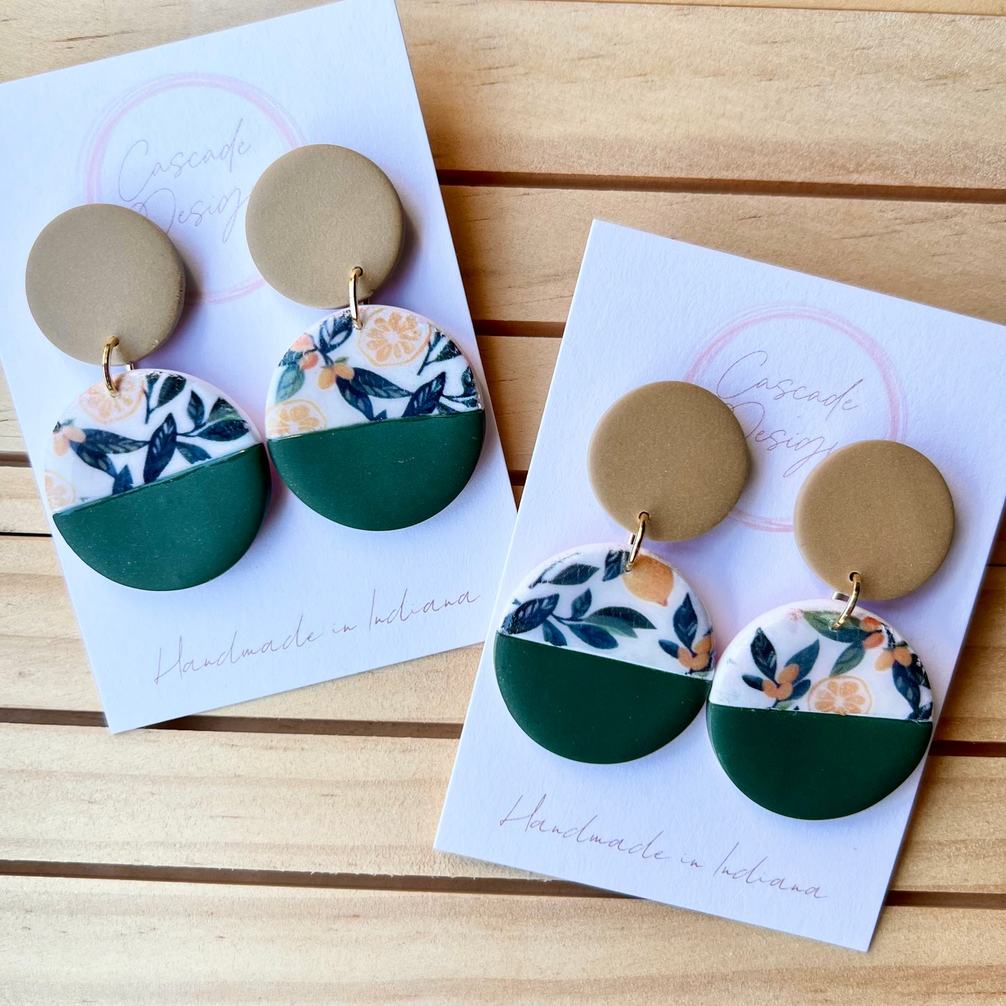 The Bella Citrus | Lemon Block Clay Earrings
