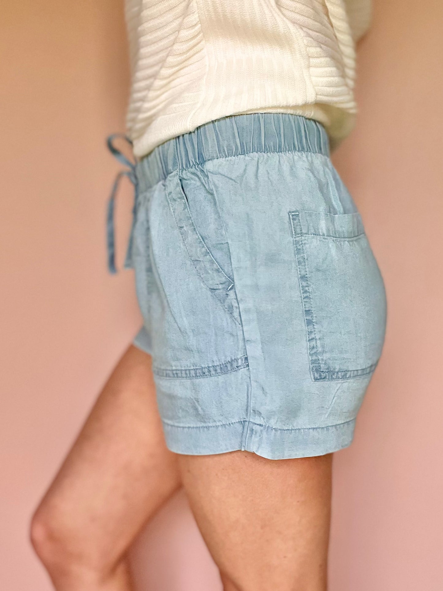 Tencel Patch Pocket Summer Shorts