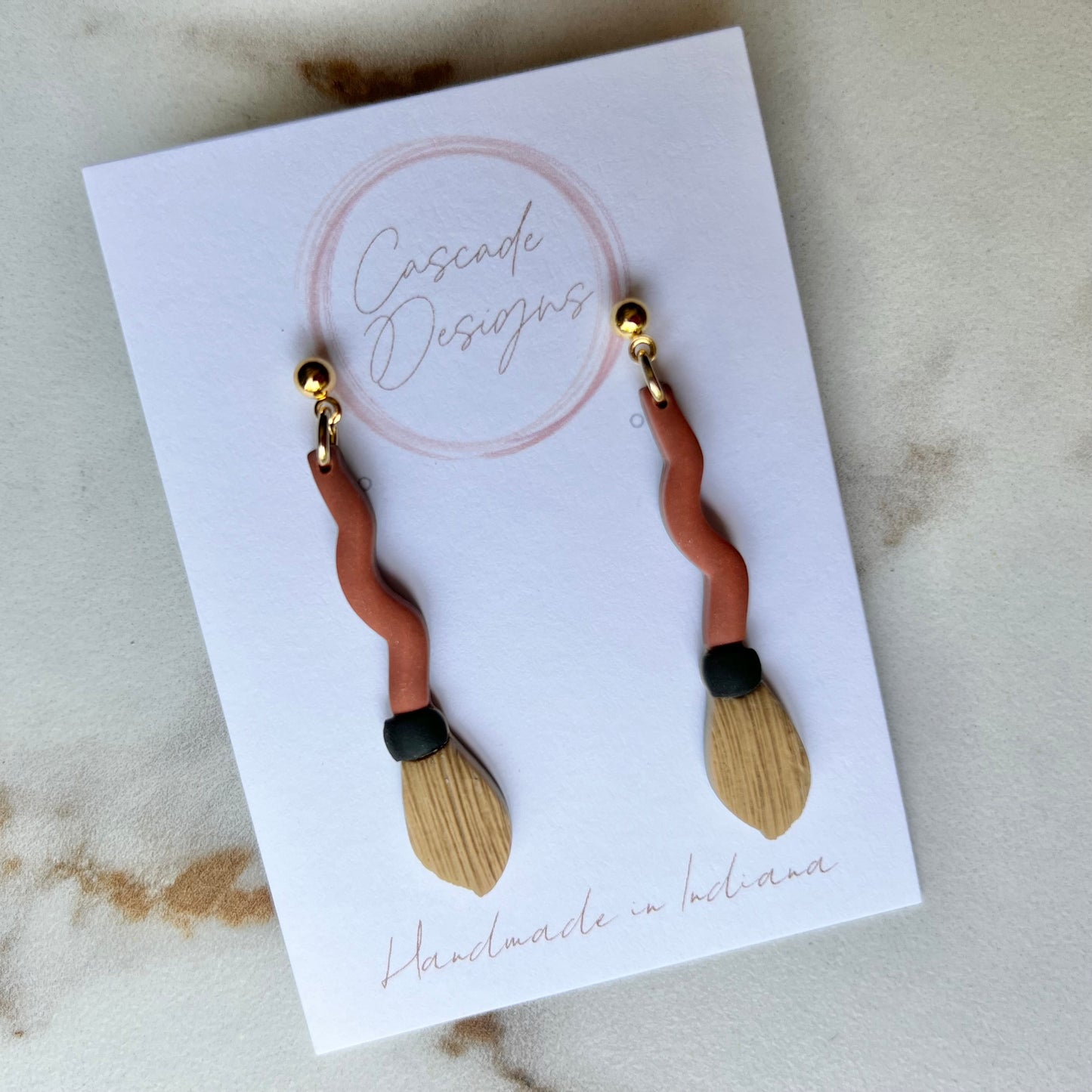 The Sweeper | Brown and Black Broom Earrings