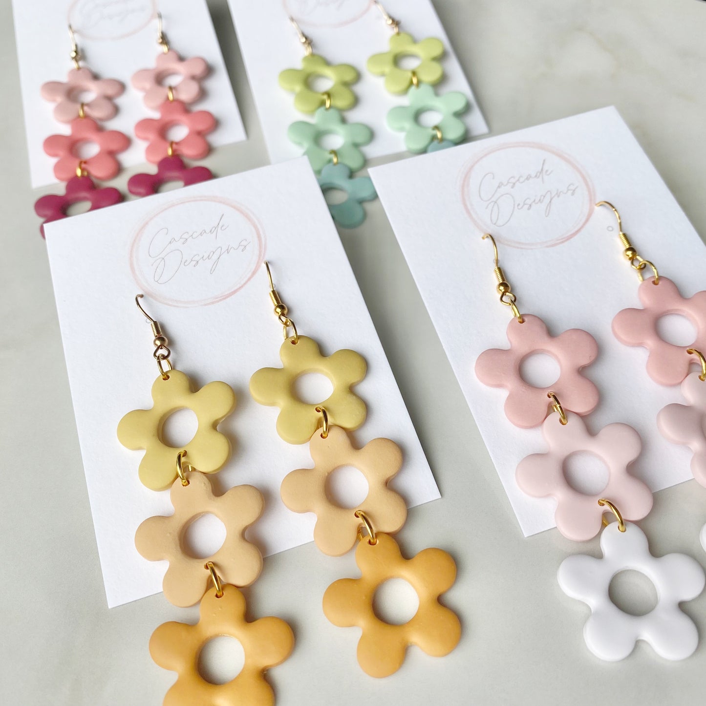 The Izzy Triple | Flower Clay Earrings