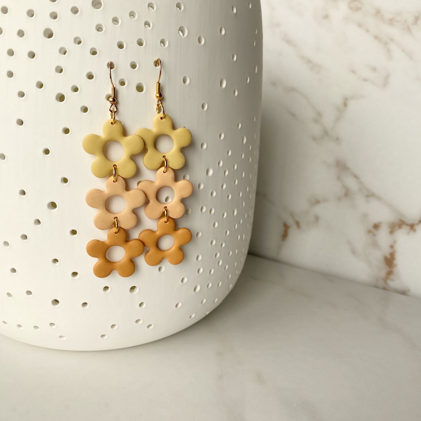 The Izzy Triple | Flower Clay Earrings
