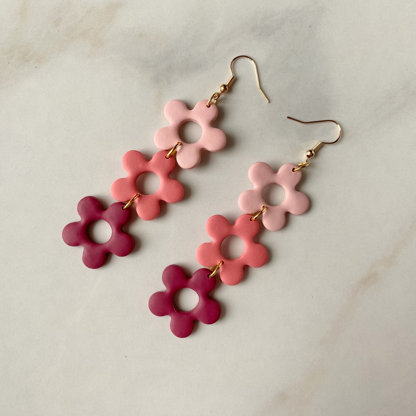 The Izzy Triple | Flower Clay Earrings