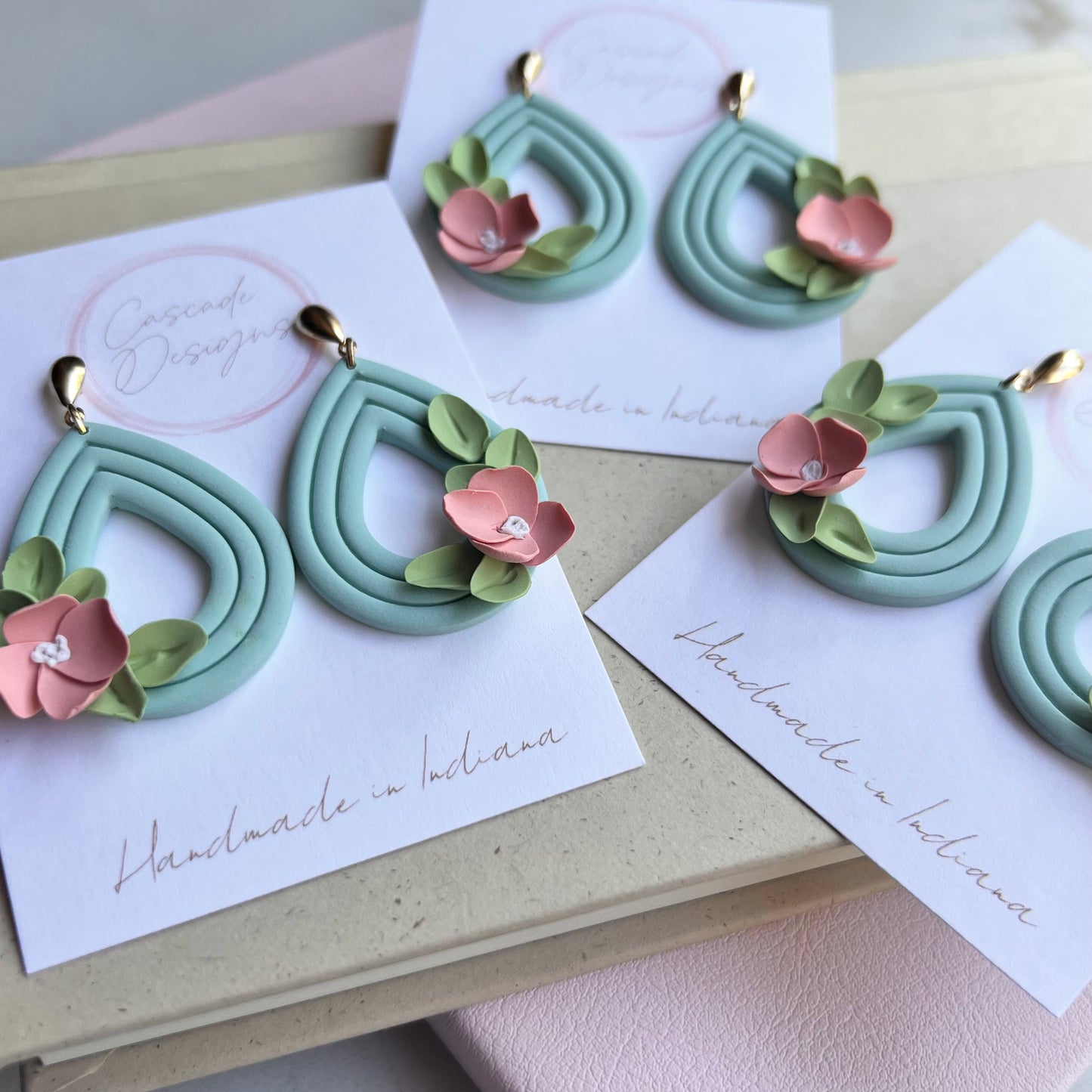 The Penelope | Floral Drop Clay Earrings