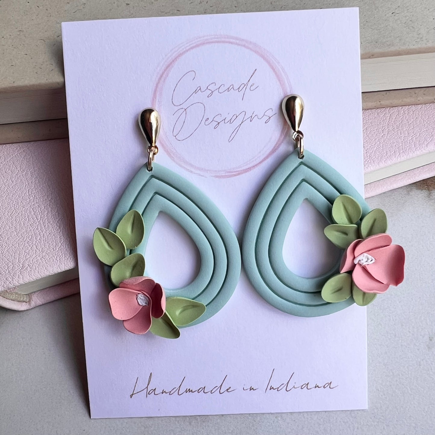 The Penelope | Floral Drop Clay Earrings