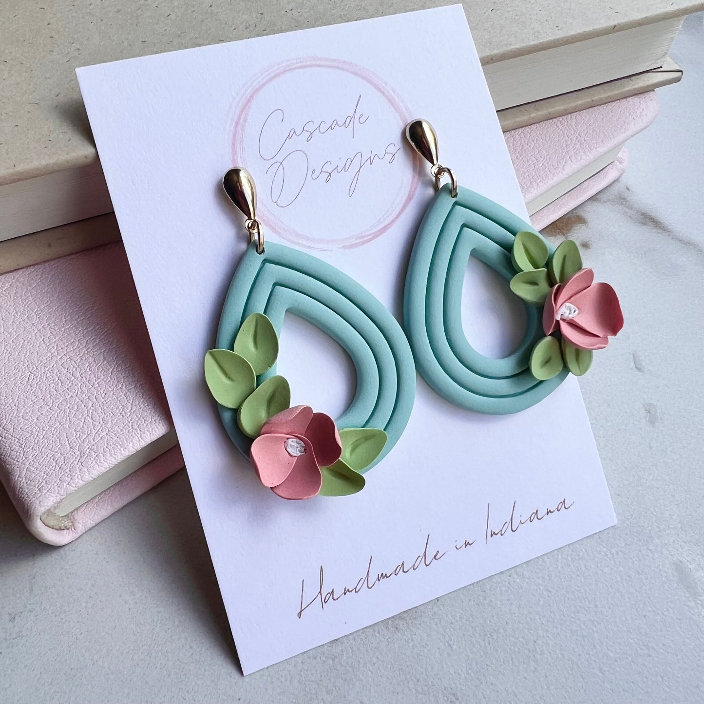 The Penelope | Floral Drop Clay Earrings