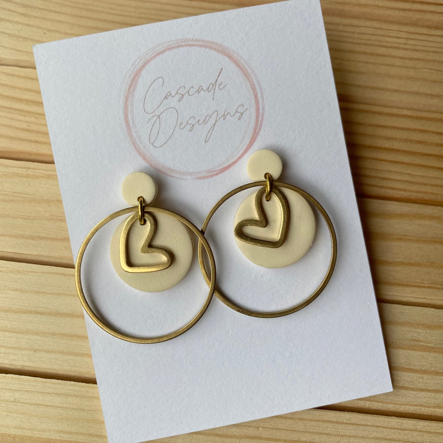 The Amor | Heart Hoop Clay Earrings