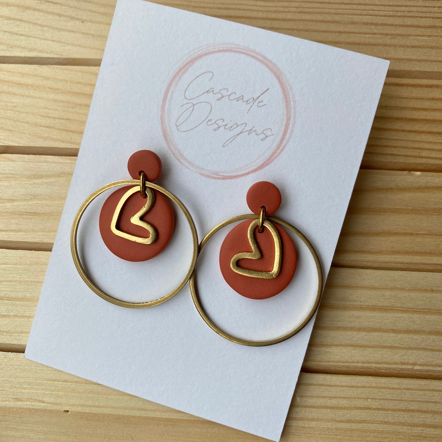 The Amor | Heart Hoop Clay Earrings
