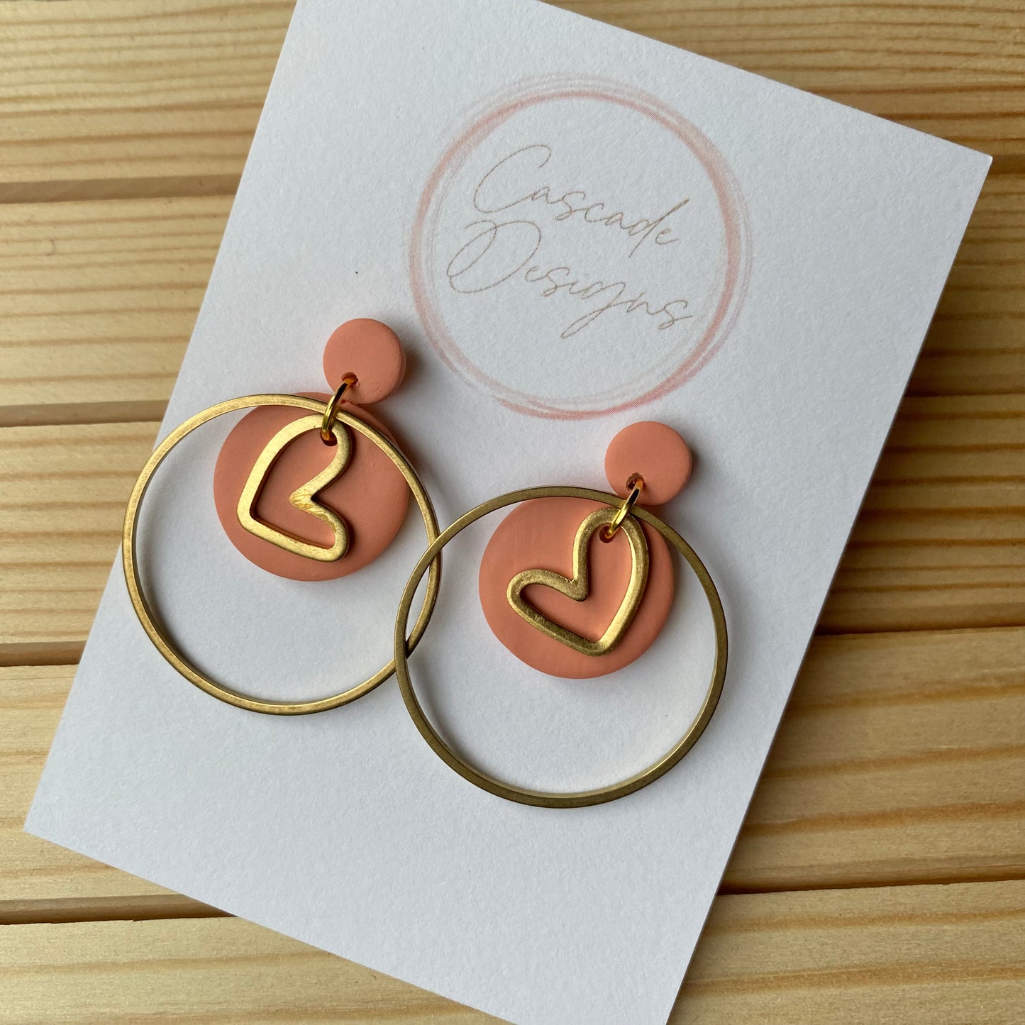 The Amor | Heart Hoop Clay Earrings