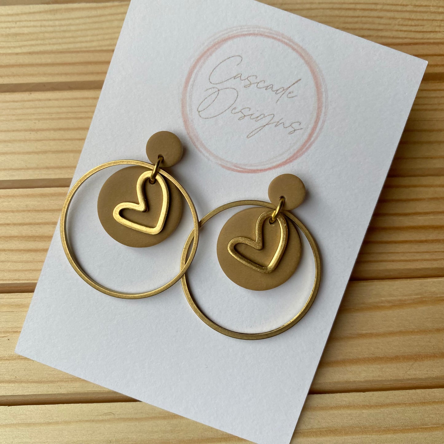 The Amor | Heart Hoop Clay Earrings
