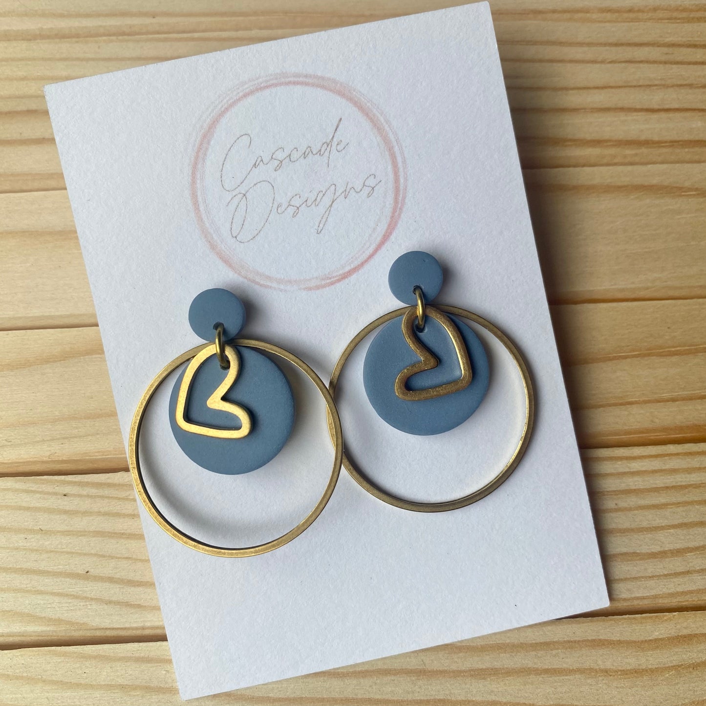 The Amor | Heart Hoop Clay Earrings