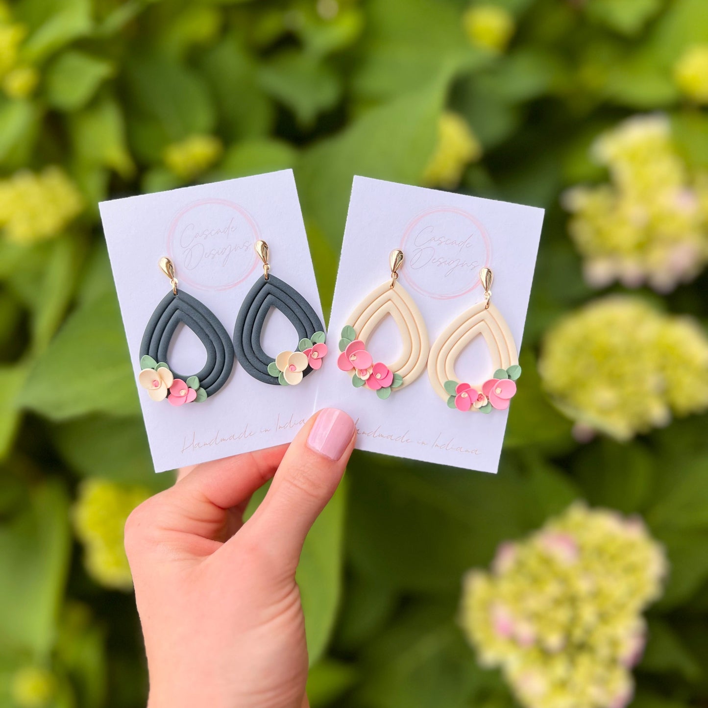 The Penelope | Floral Drop Clay Earrings