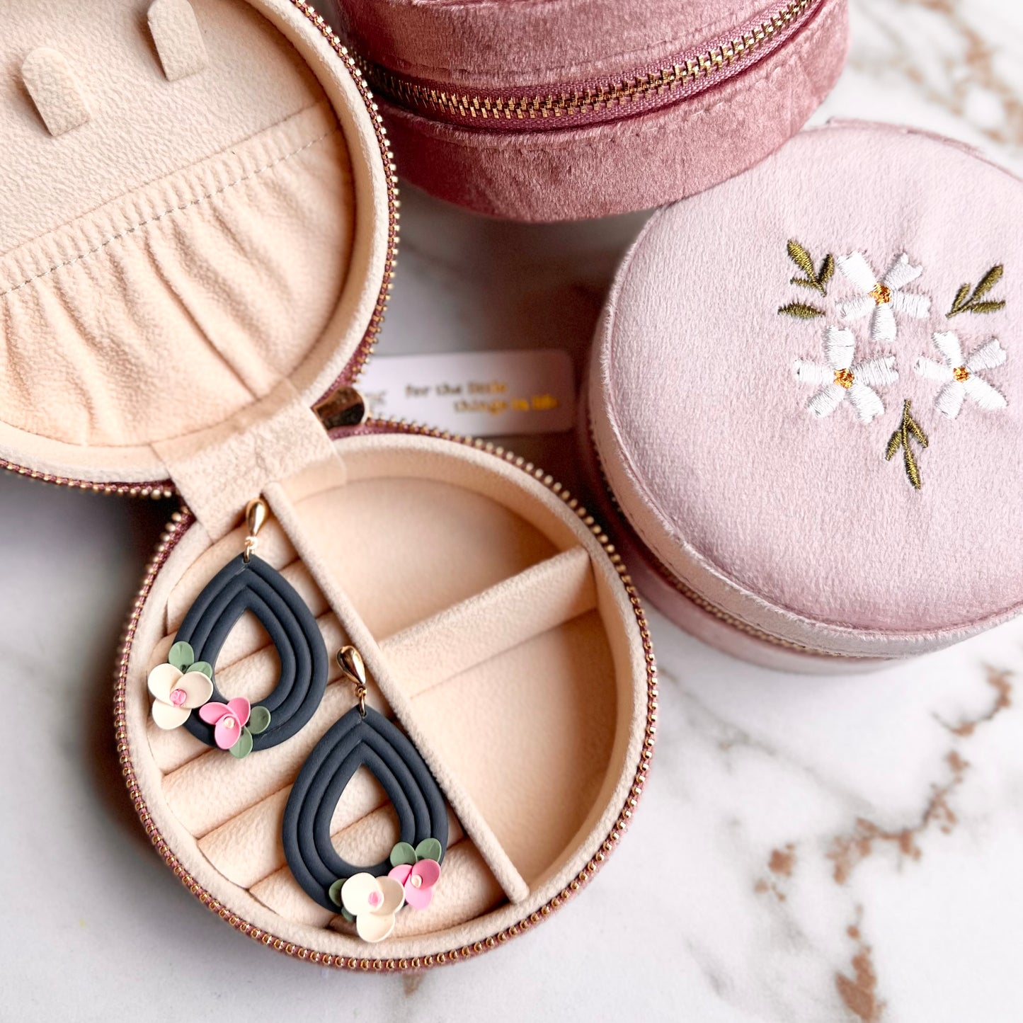 The Penelope | Floral Drop Clay Earrings