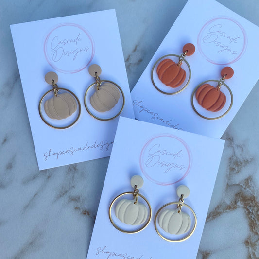 The Pumpkin Hoop | Hoop Clay Earrings