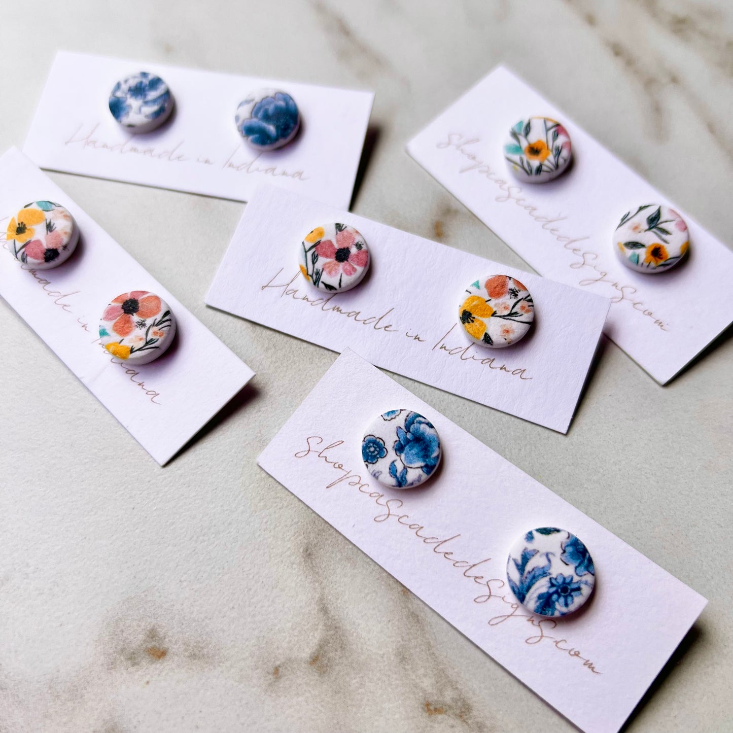 The Claire Stud | Botanical Bloom Stud Clay Earrings