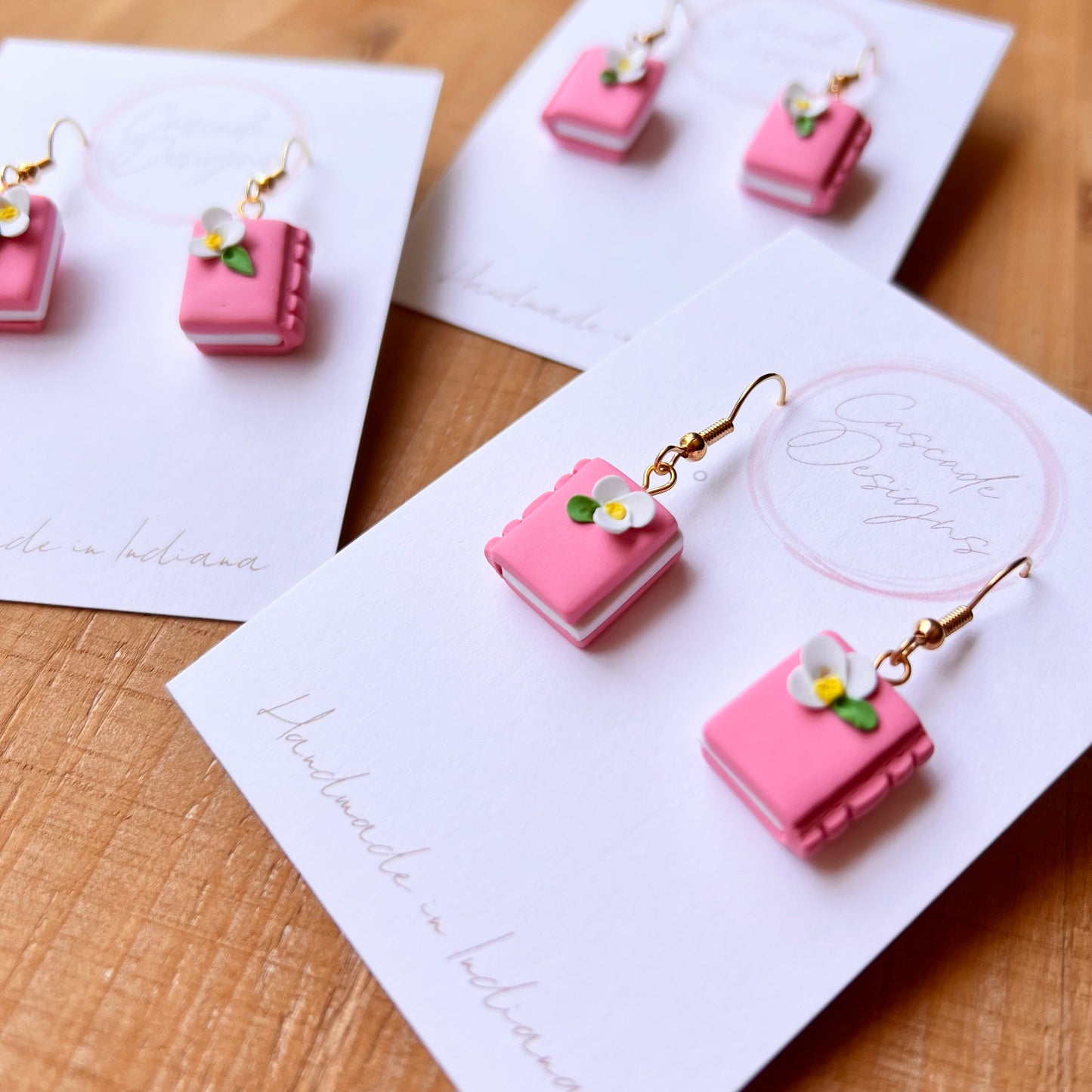 The Page Mini | Floral Book Clay Earrings