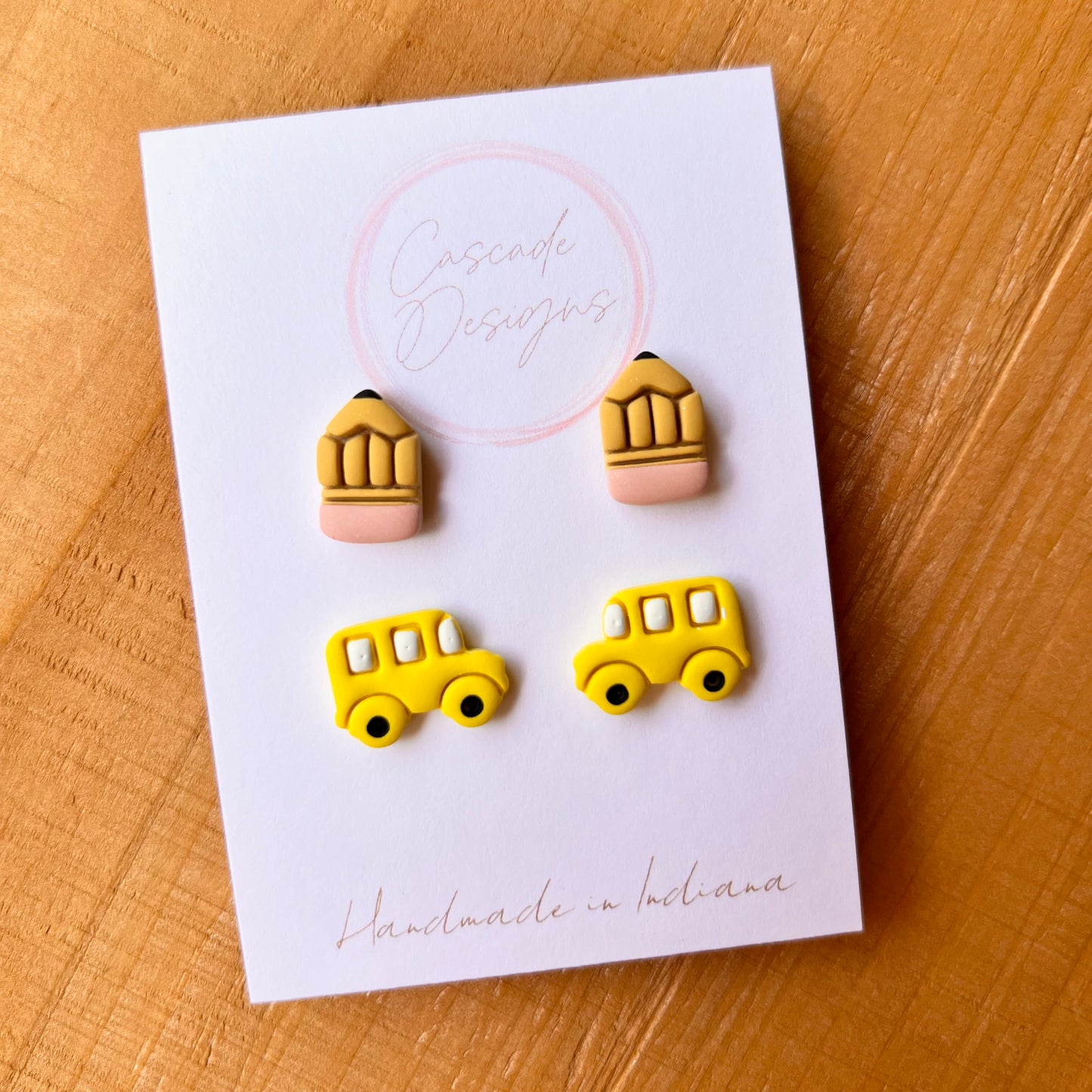 The Teacher | School Clay Earring Studs - Set of 2