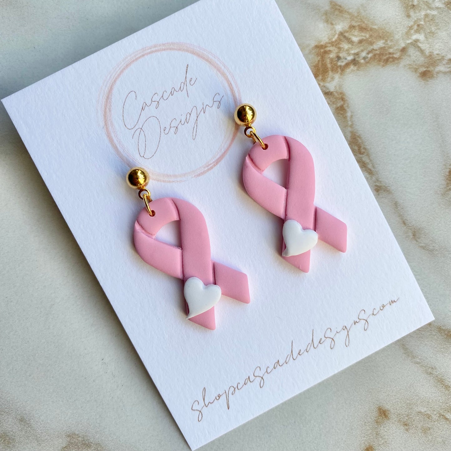 The Pink Ribbon | Breast Cancer Awareness Clay Earrings