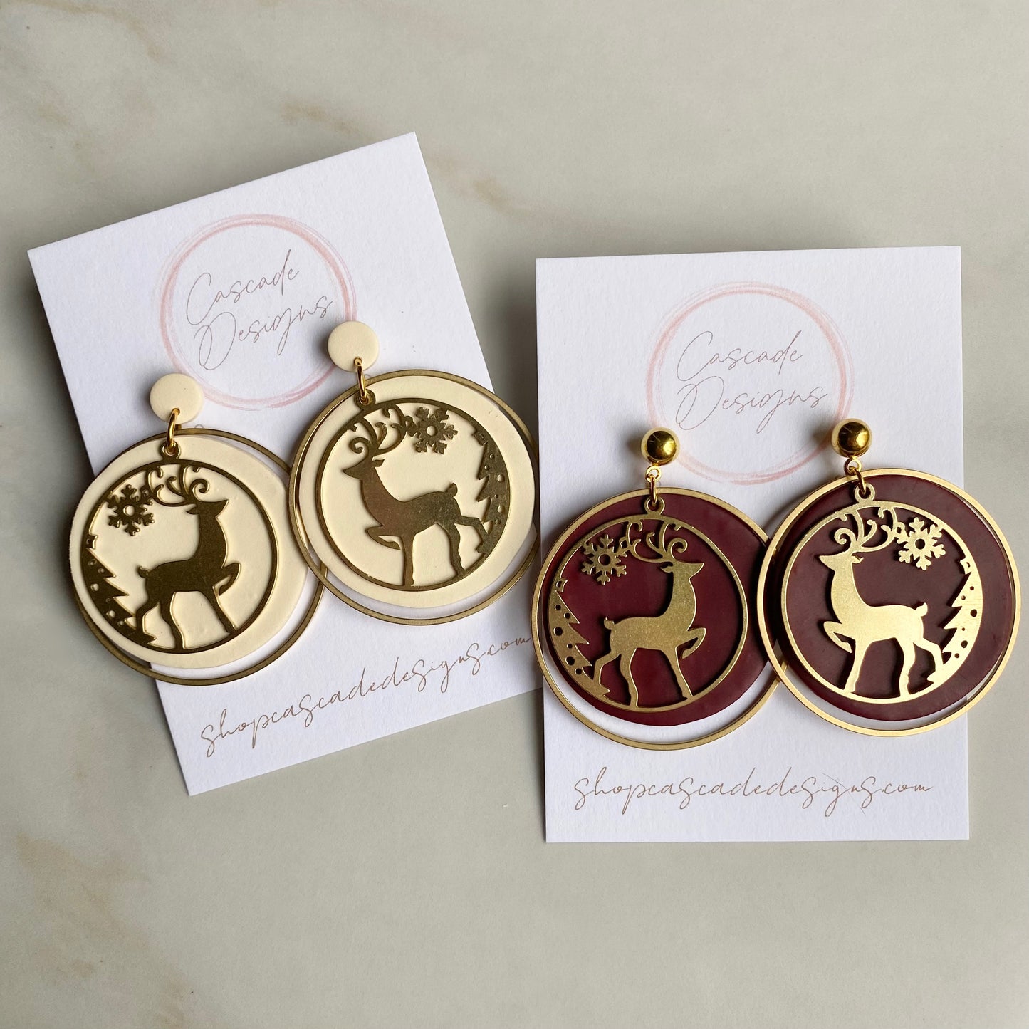 The Merri | Festive Holiday Hoop Clay Earrings