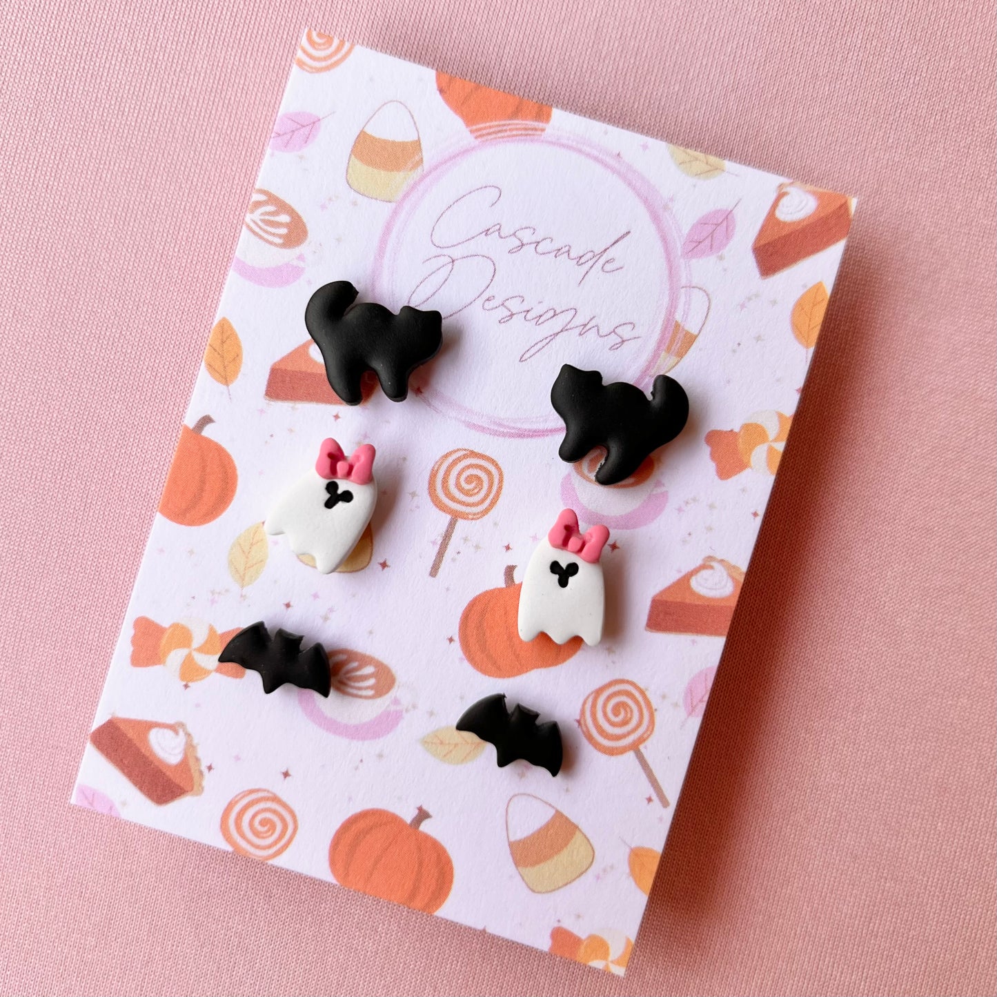 The Spooki Trio | Assorted Halloween Clay Earring Studs - Set of 3