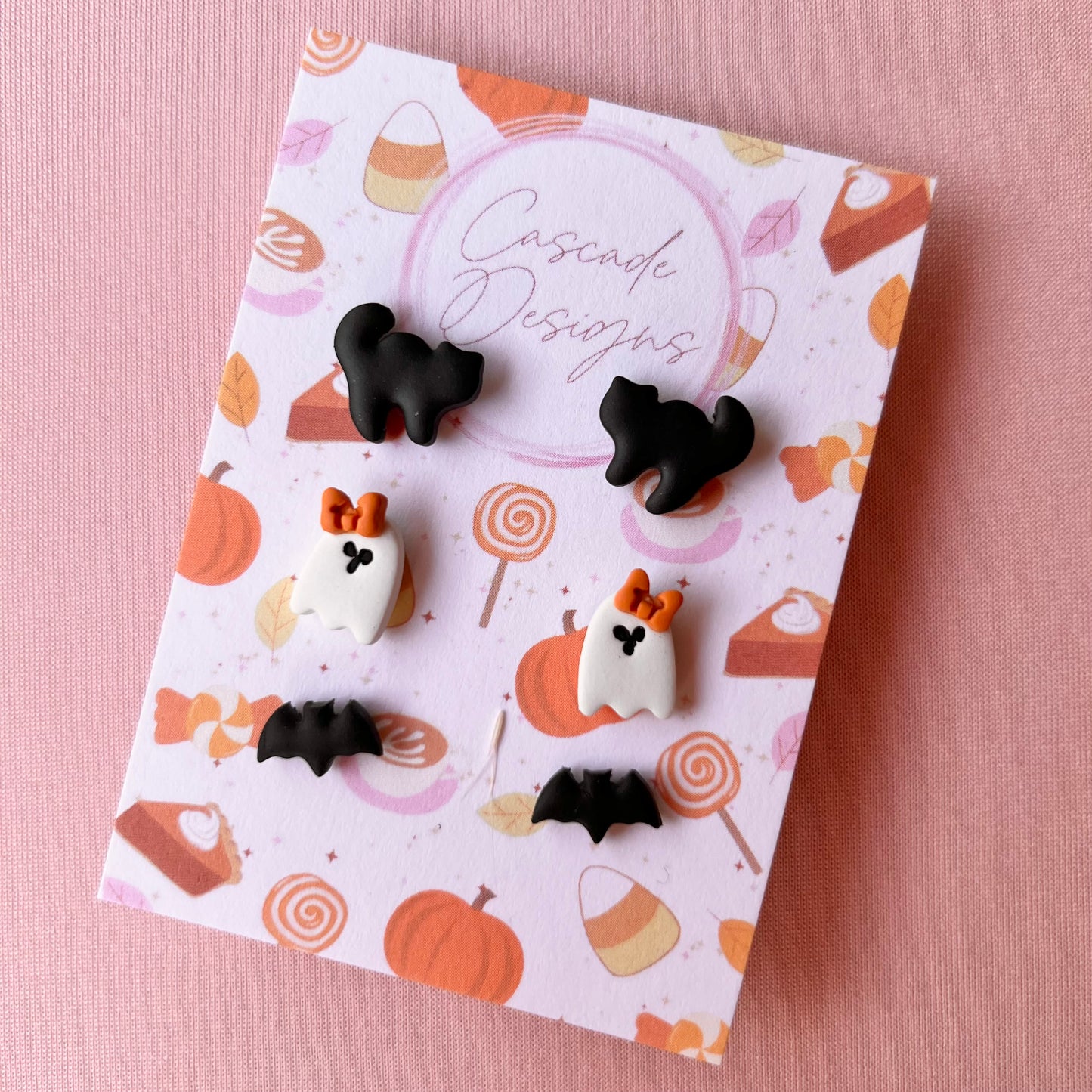 The Spooki Trio | Assorted Halloween Clay Earring Studs - Set of 3