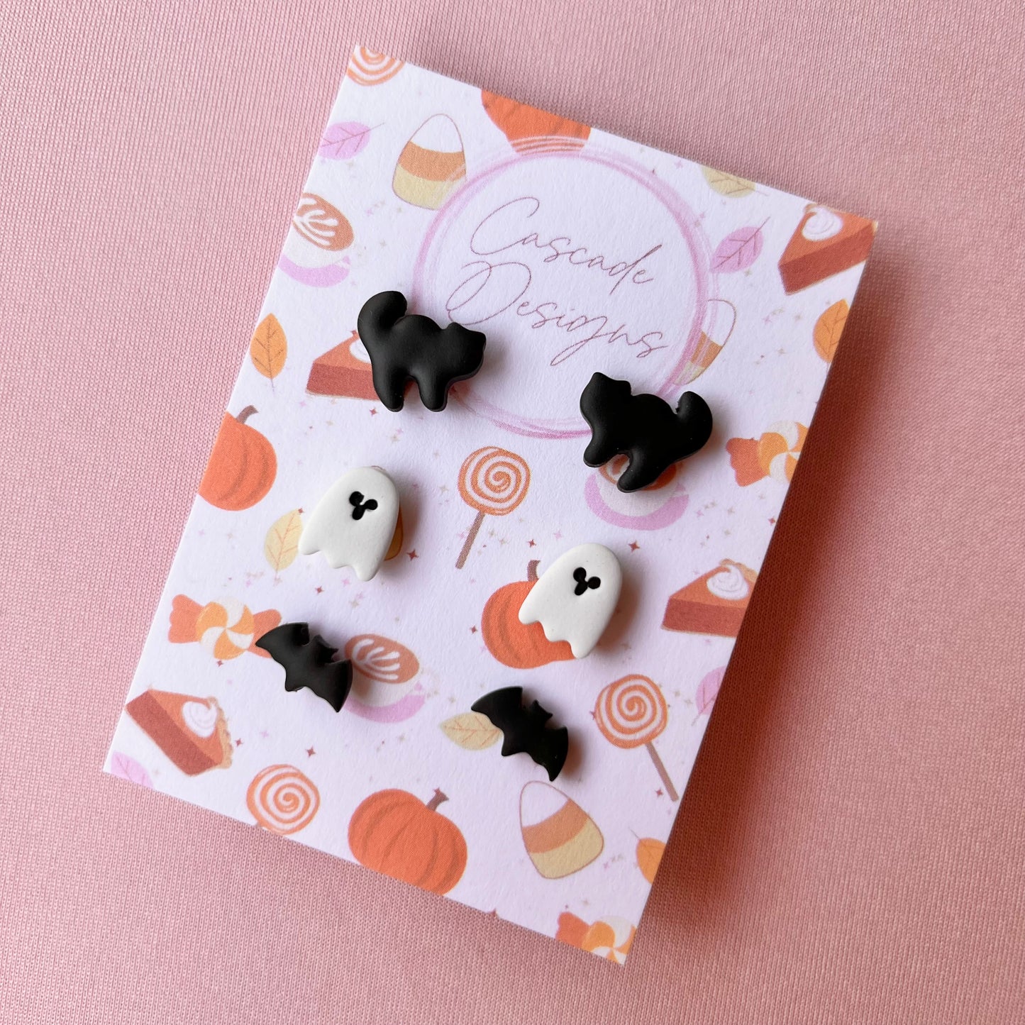 The Spooki Trio | Assorted Halloween Clay Earring Studs - Set of 3