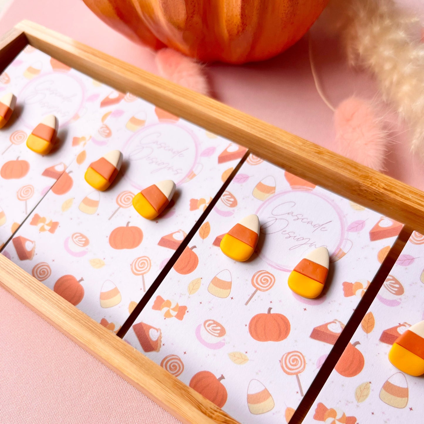 The Candi | Candy Corn Clay Earring Studs