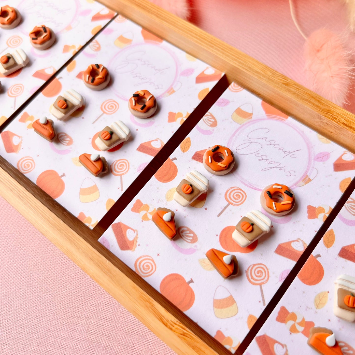 The Sweet Treat Trio | Assorted Pumpkin Treat Clay Earring Studs - Set of 3