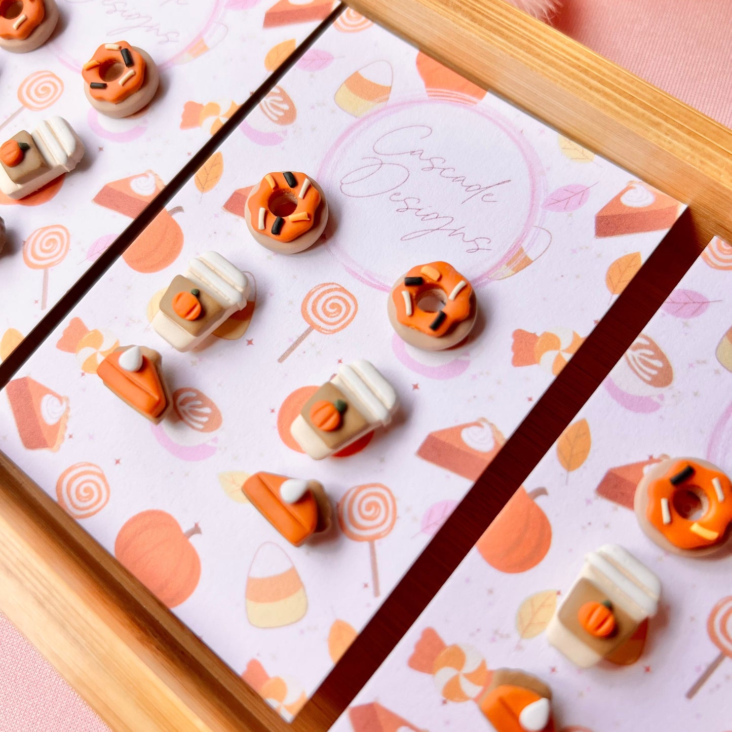The Sweet Treat Trio | Assorted Pumpkin Treat Clay Earring Studs - Set of 3