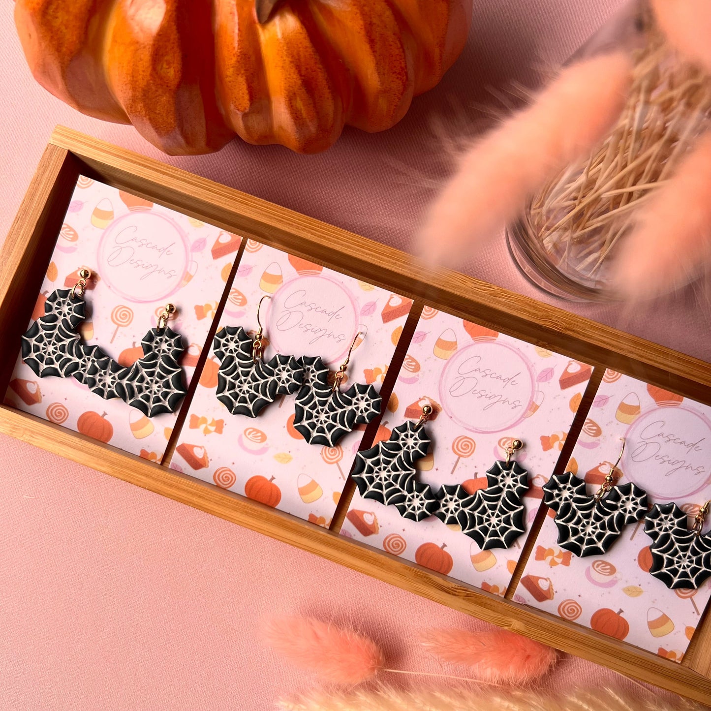 The Spooki Micki | Magical Spider Web Clay Earrings