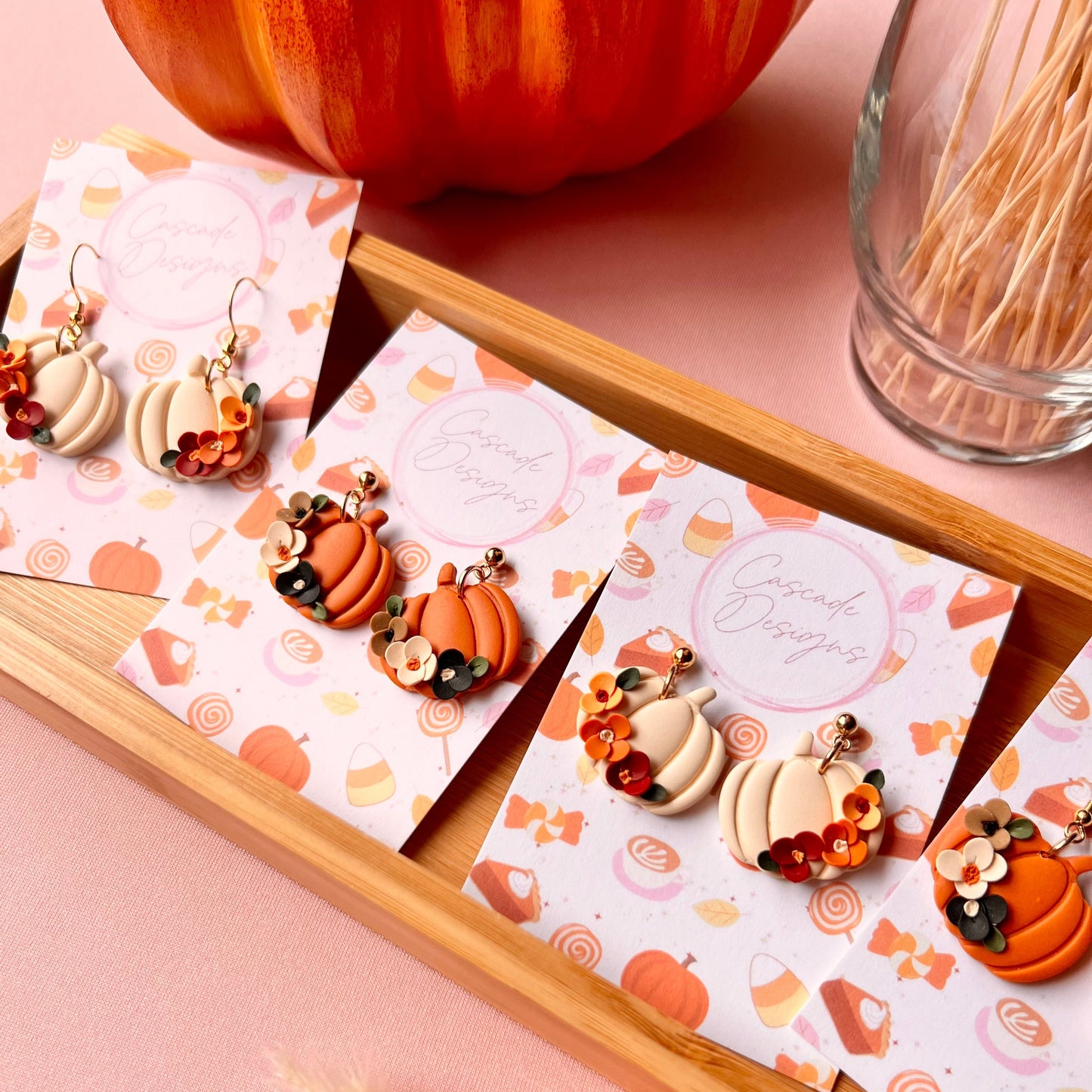 The Pumpkin Floral | Pumpkin Flower Clay Earrings