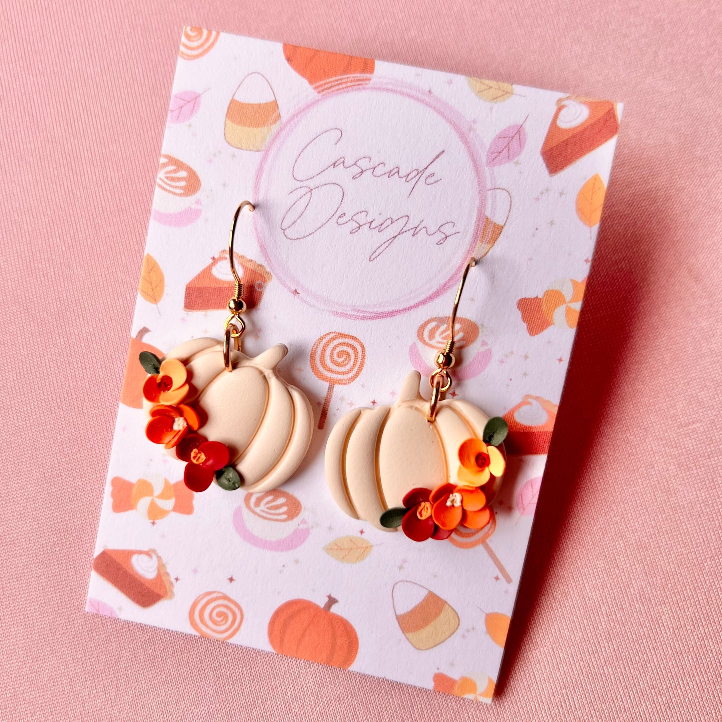 The Pumpkin Floral | Pumpkin Flower Clay Earrings