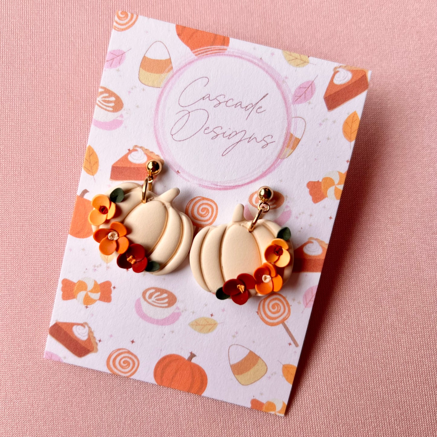 The Pumpkin Floral | Pumpkin Flower Clay Earrings