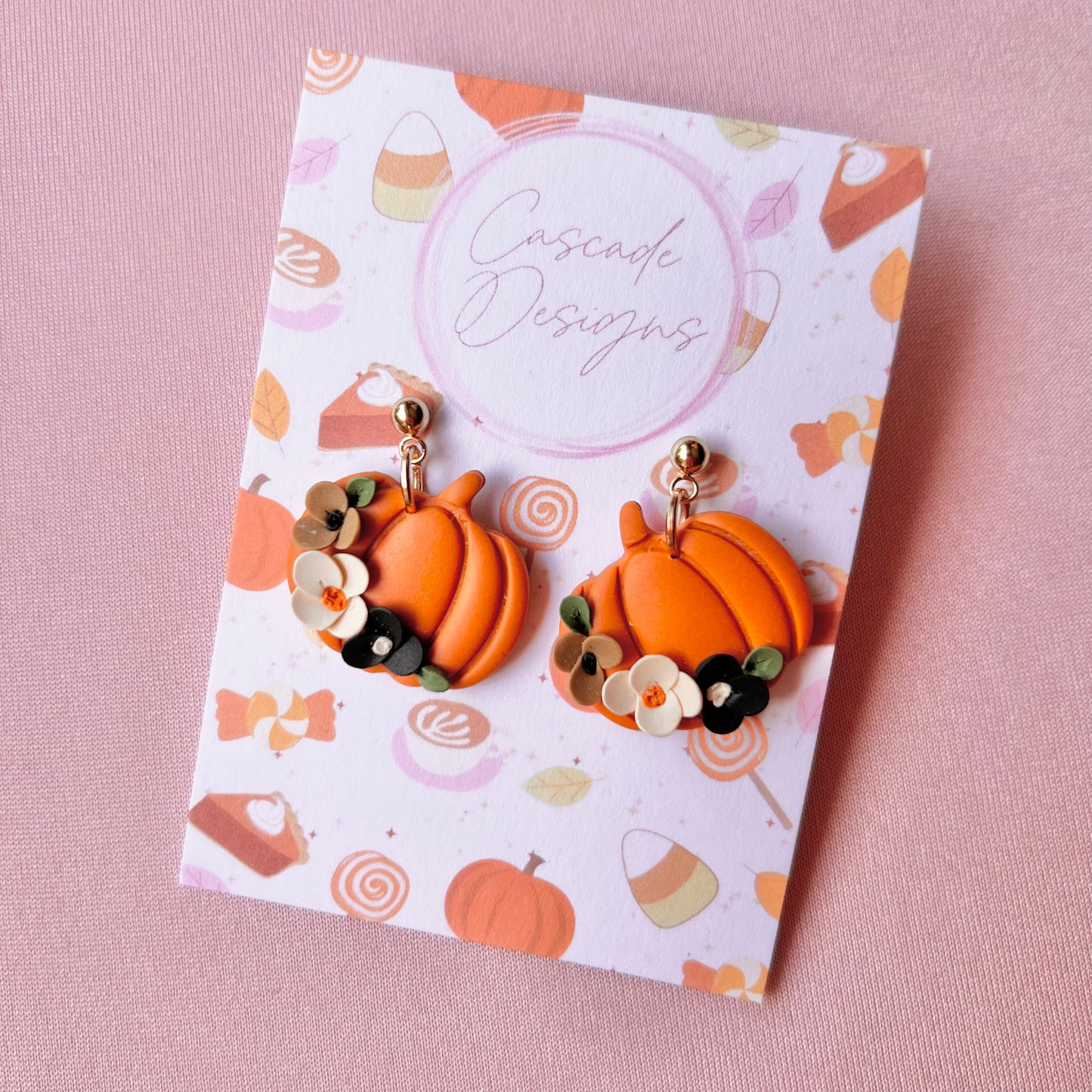 The Pumpkin Floral | Pumpkin Flower Clay Earrings