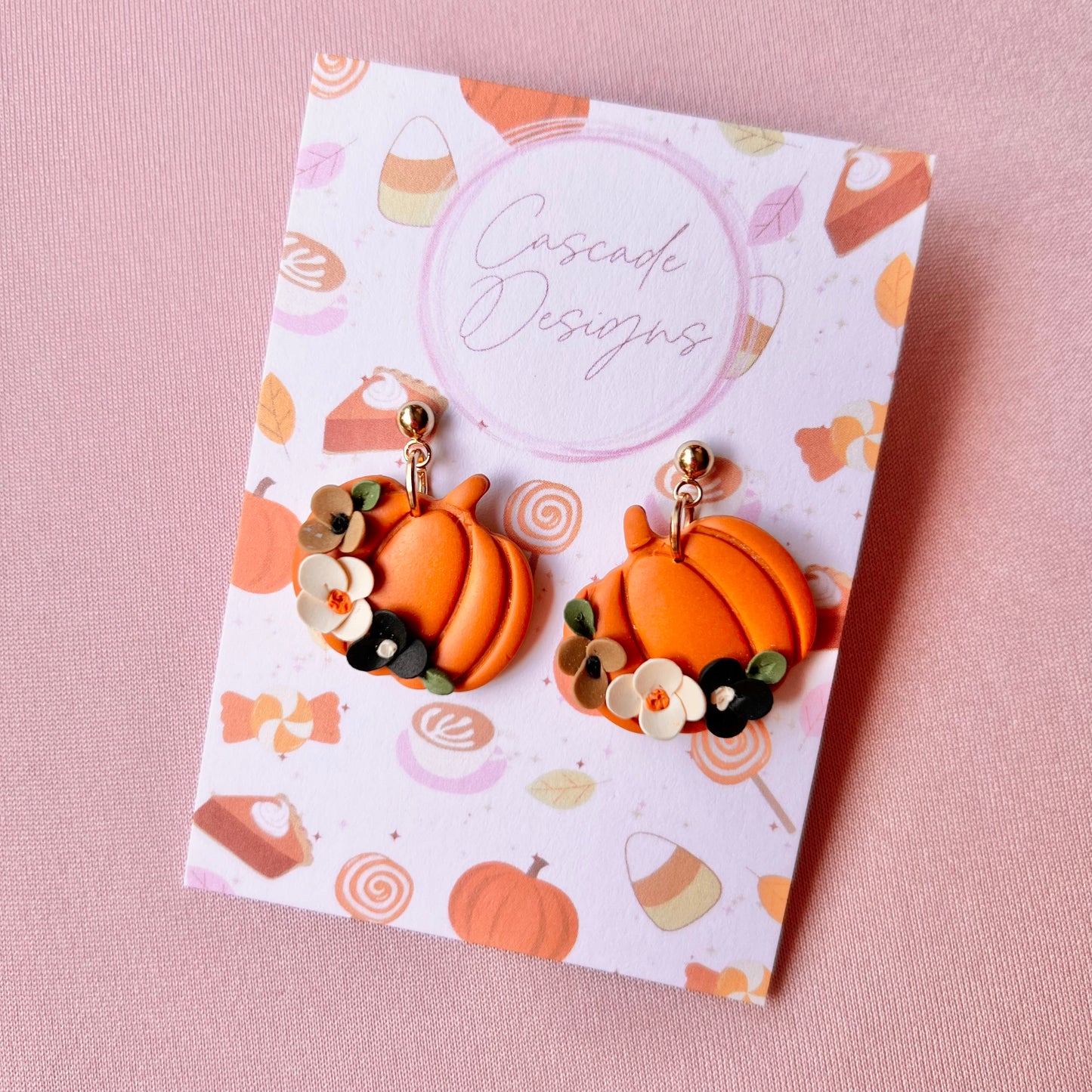 The Pumpkin Floral | Pumpkin Flower Clay Earrings