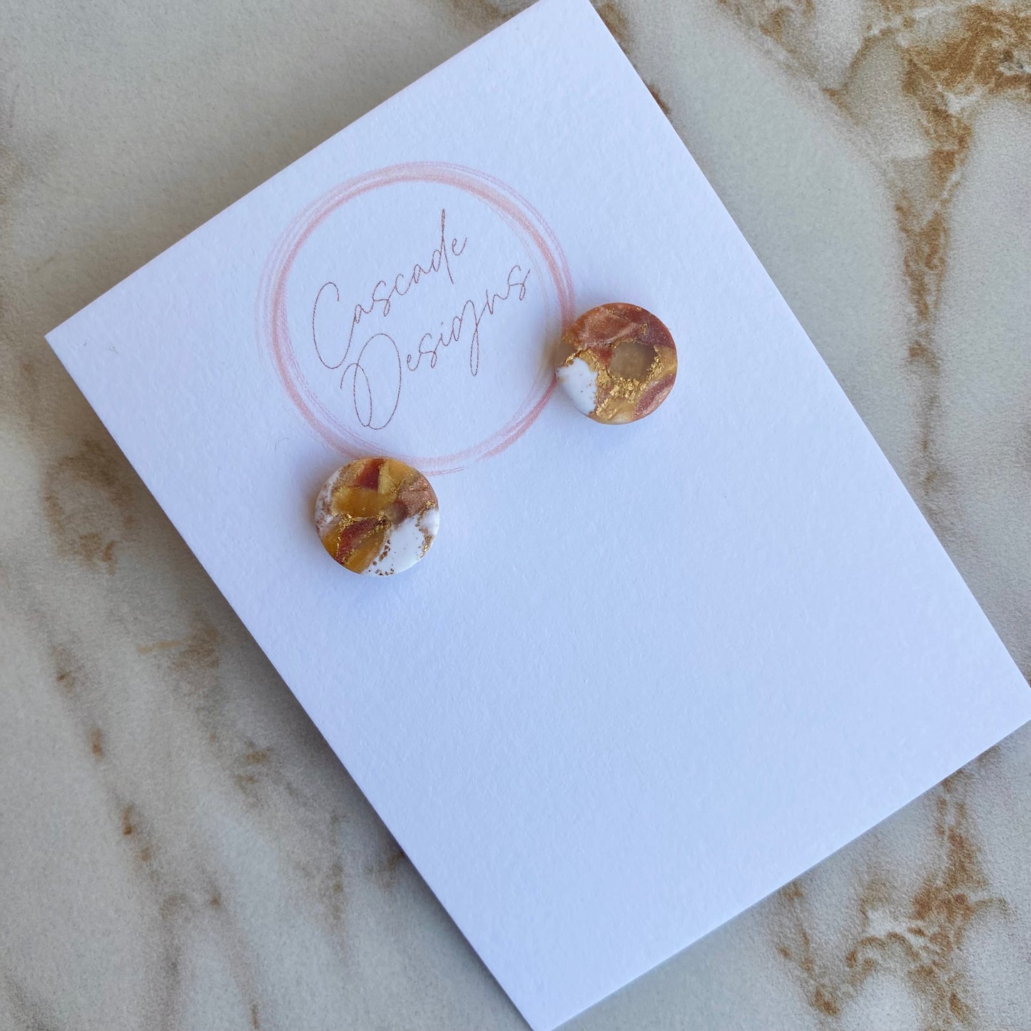 The Luna | Gold Stud Clay Earrings