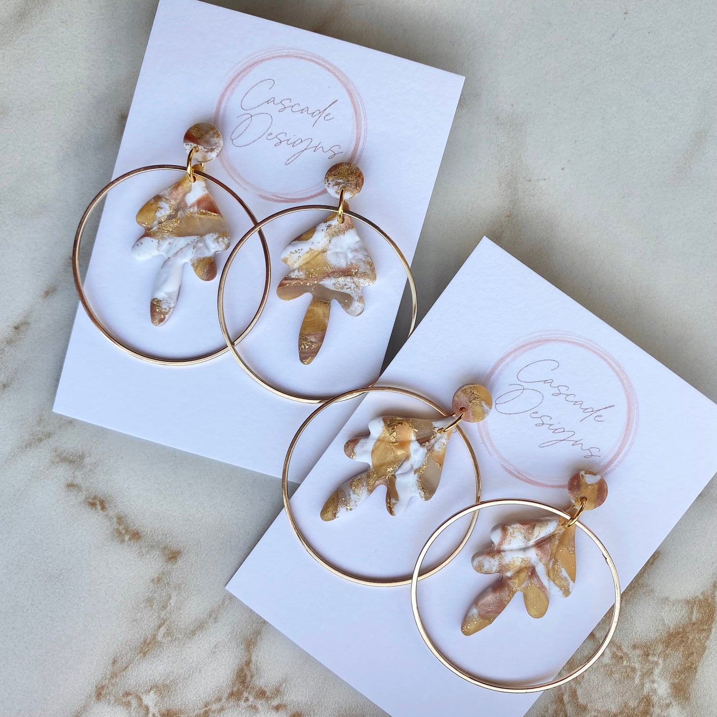 The Gold Rhea | Hoop Clay Earrings