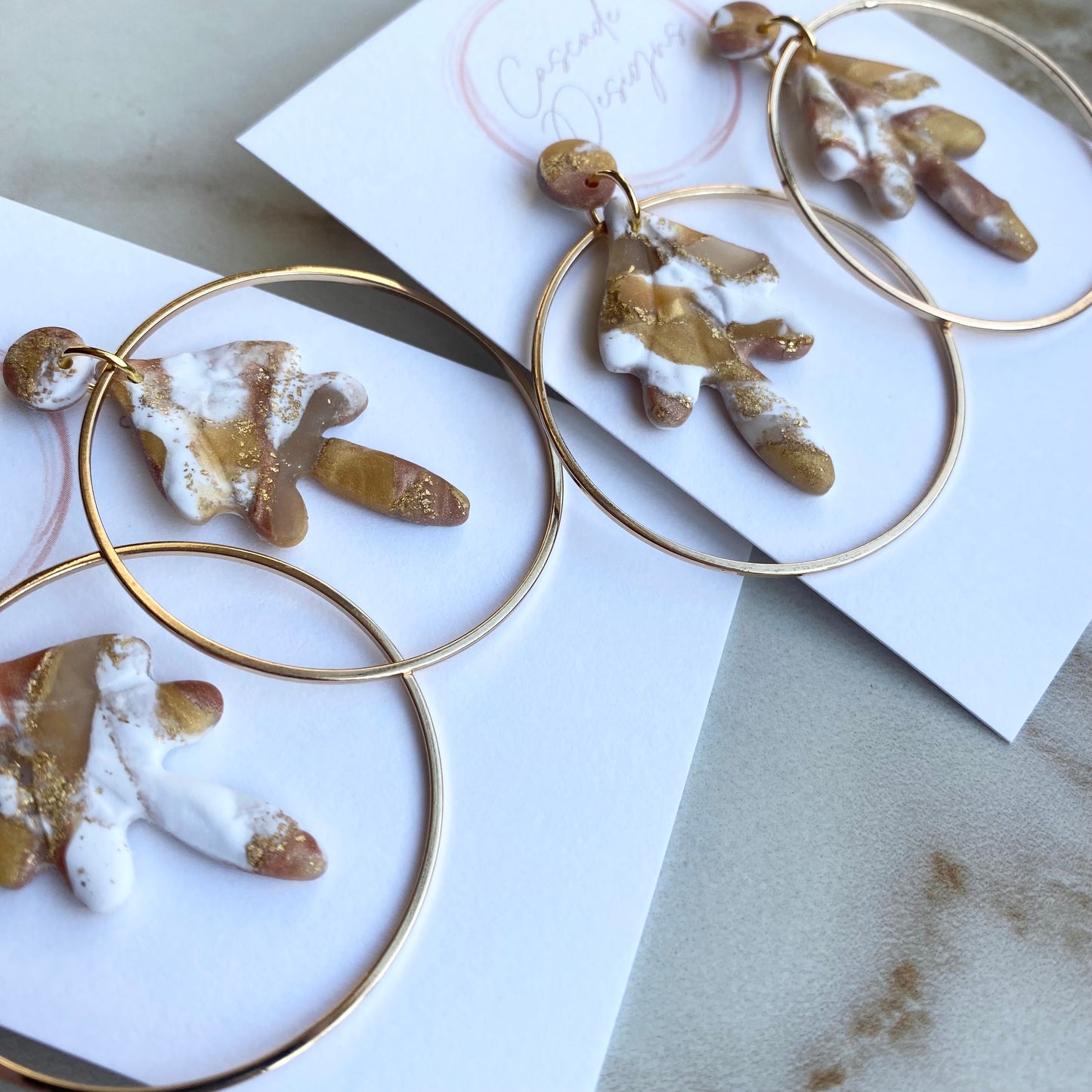 The Gold Rhea | Hoop Clay Earrings