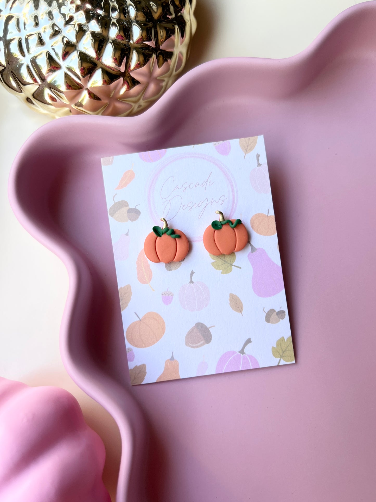 The Pumpkin Patch | Whimsical Pumpkin Earring Studs