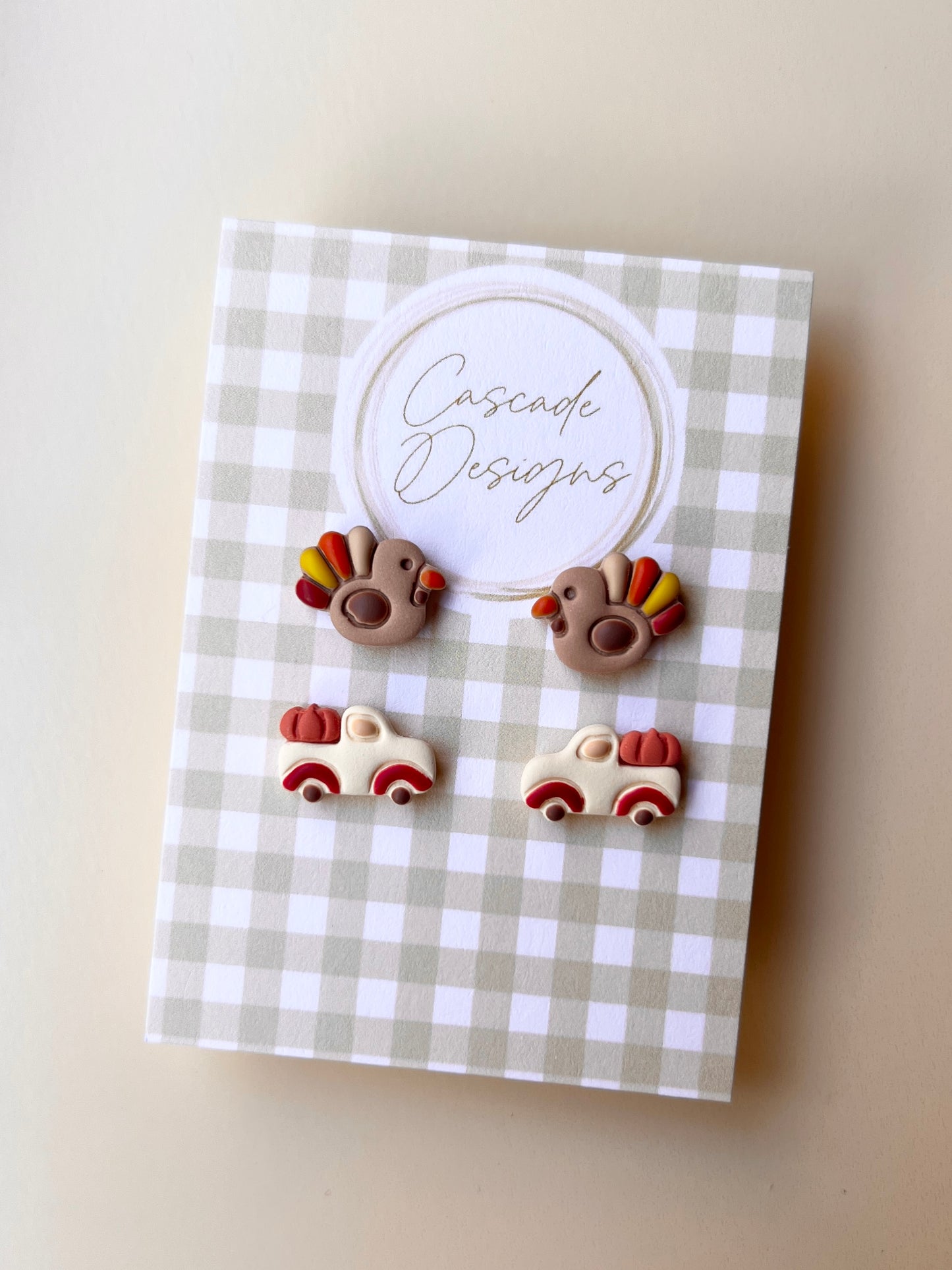 The Thanksgiving Stud Set | Turkey Pumpkin Truck Earring Studs - Set of 2
