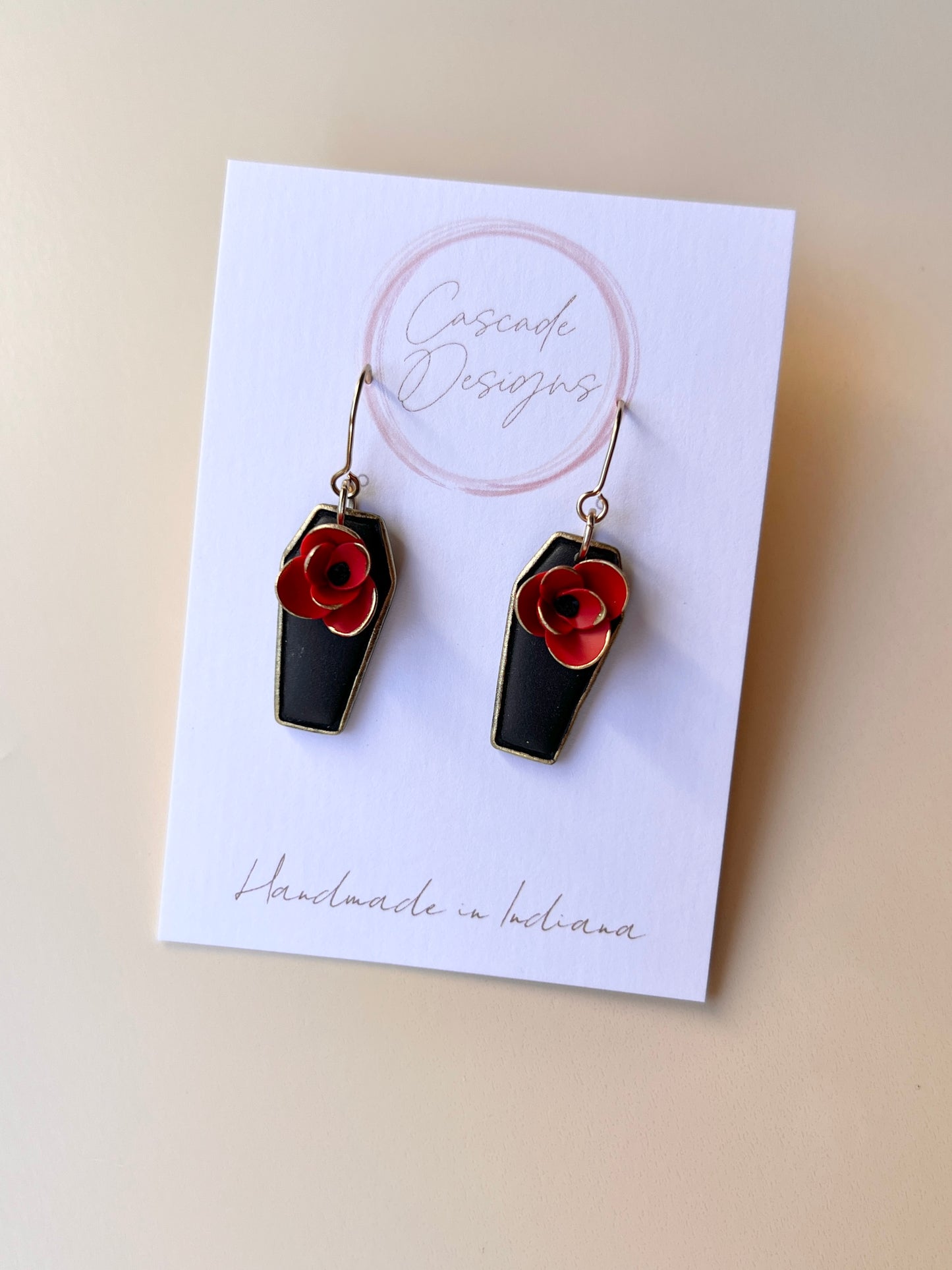 The Twilight | Red Rose Casket Earrings