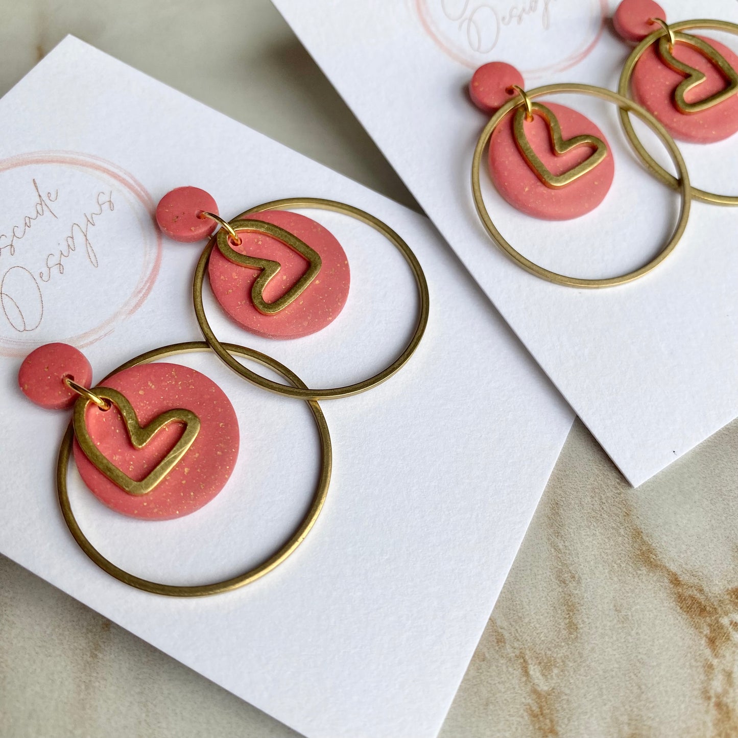 The Amor | Heart Hoop Clay Earrings
