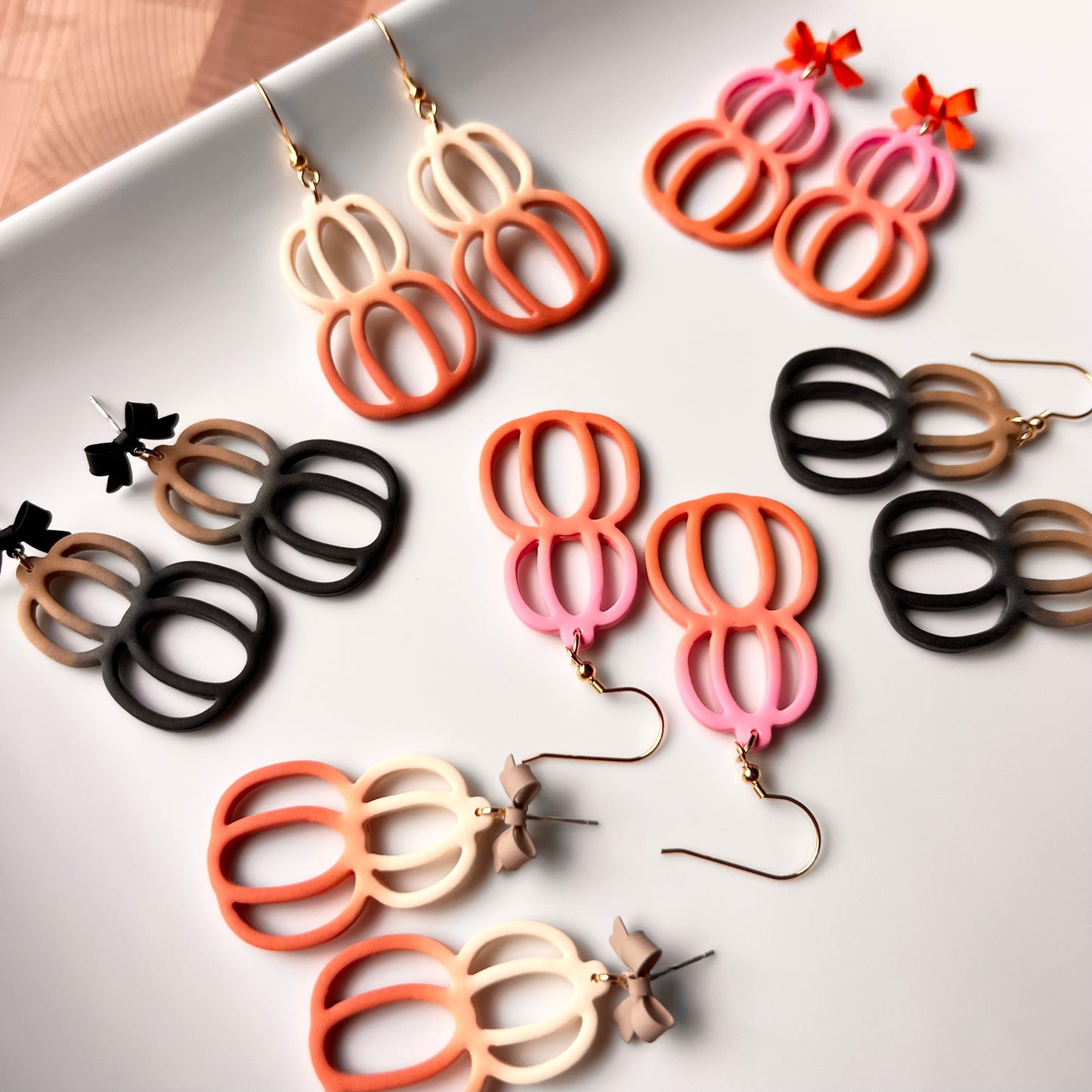 The Hollow Stack | Pumpkin Clay Earrings