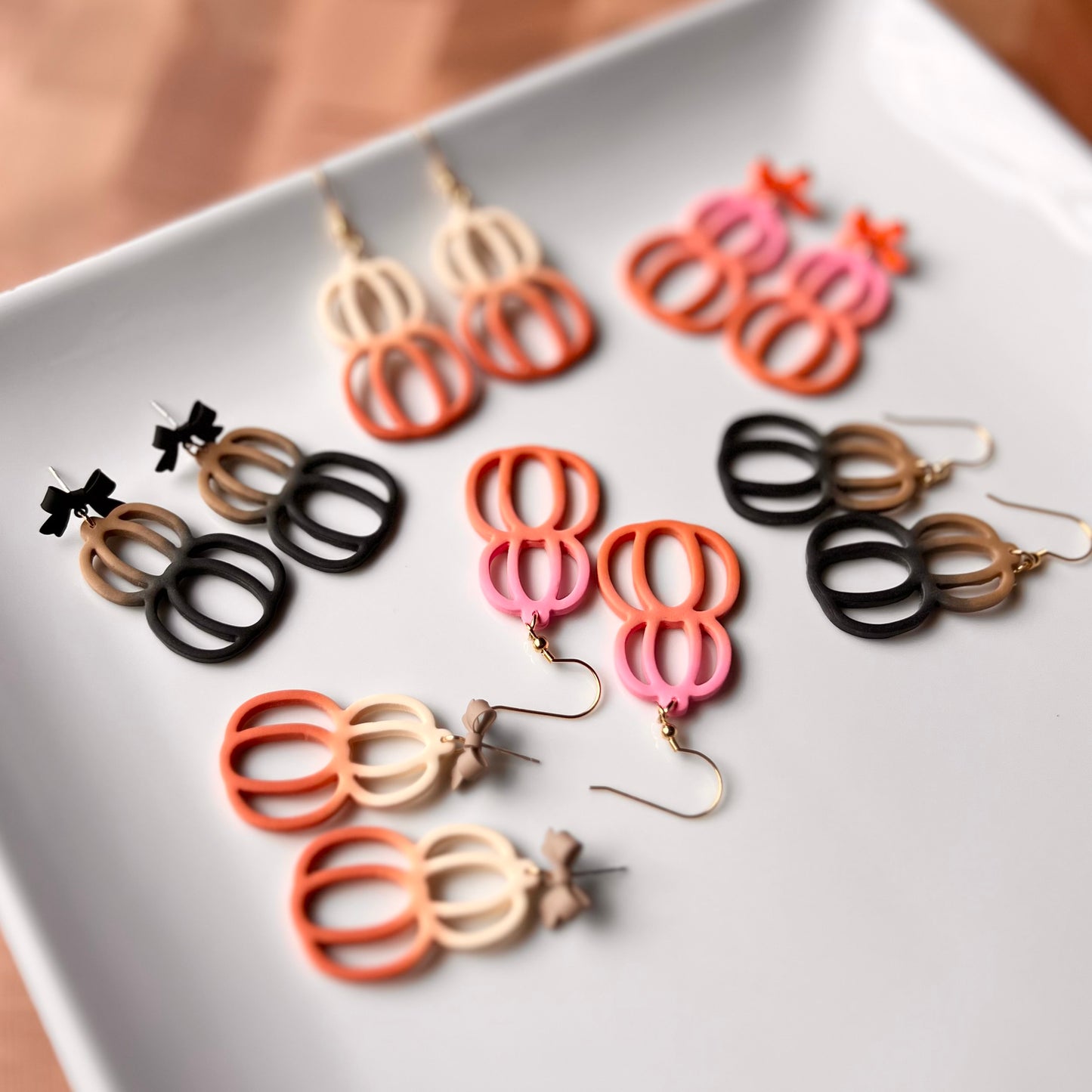 The Hollow Stack | Pumpkin Clay Earrings