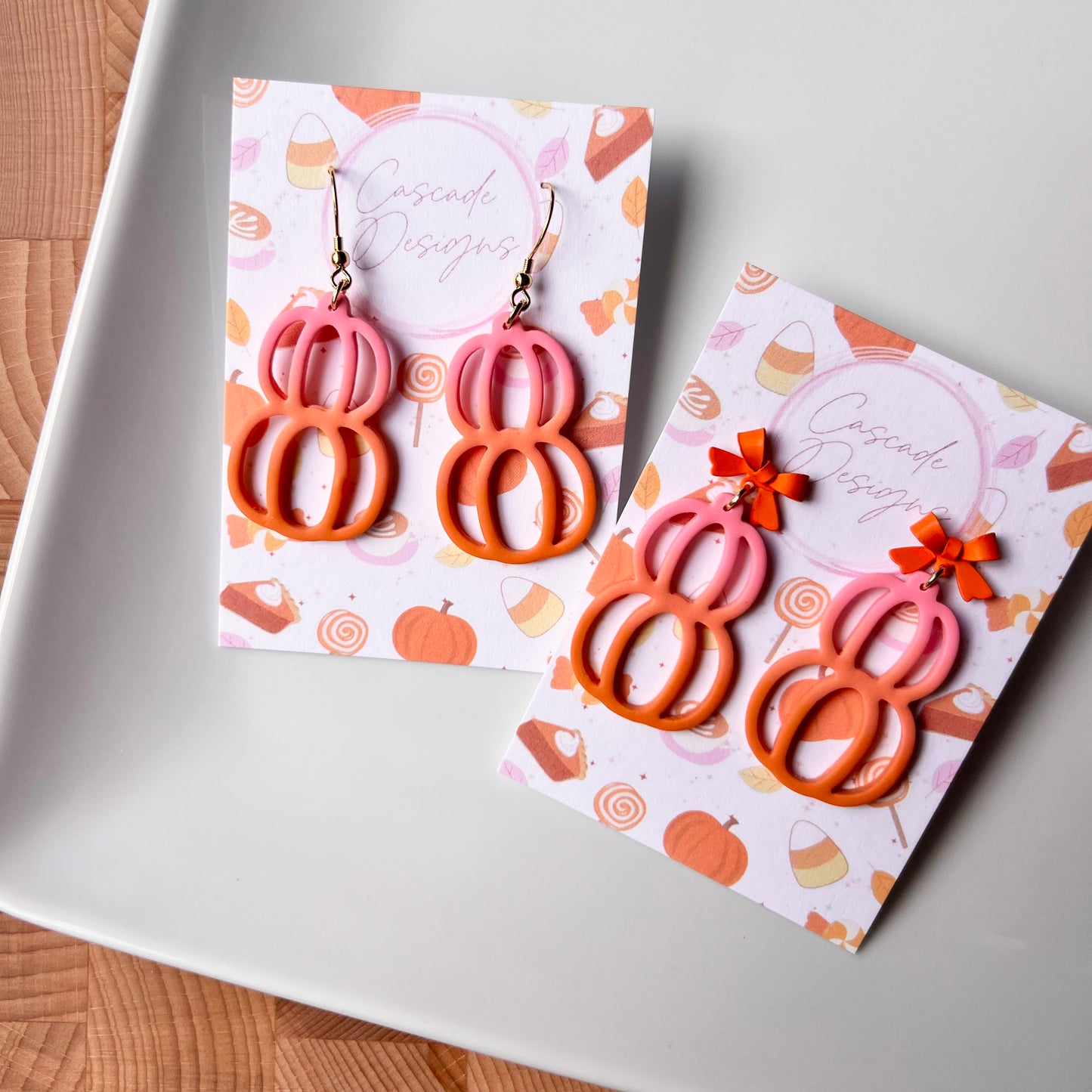 The Hollow Stack | Pumpkin Clay Earrings
