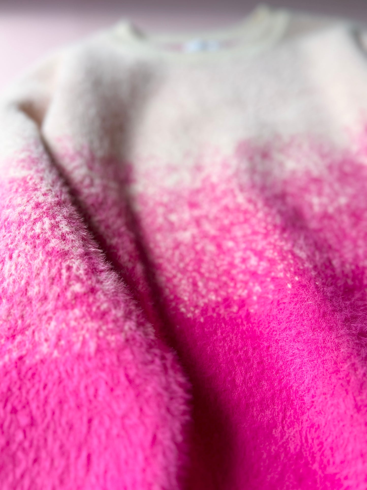 Fuzzy Ombre Knit Sweater