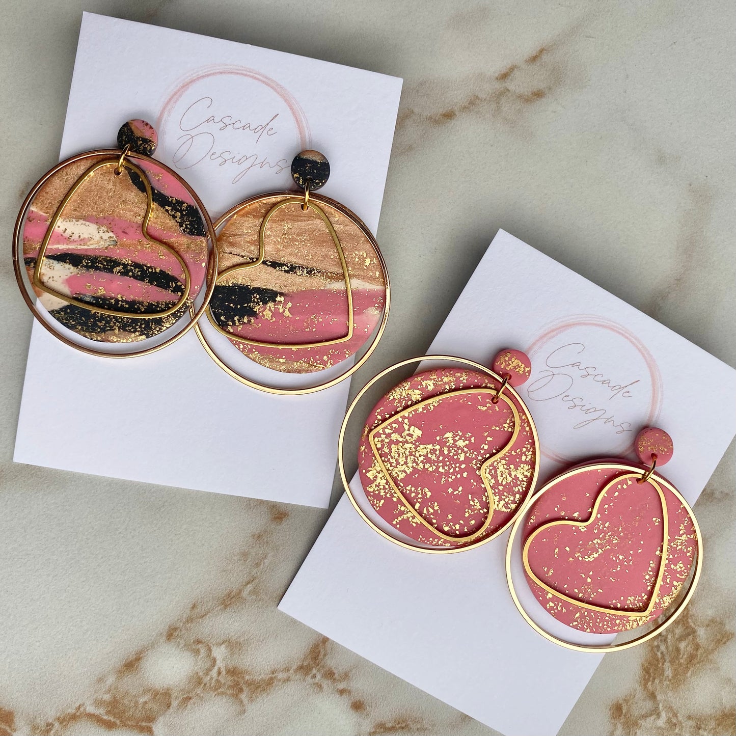 The Ador | Heart Hoop Clay Earrings